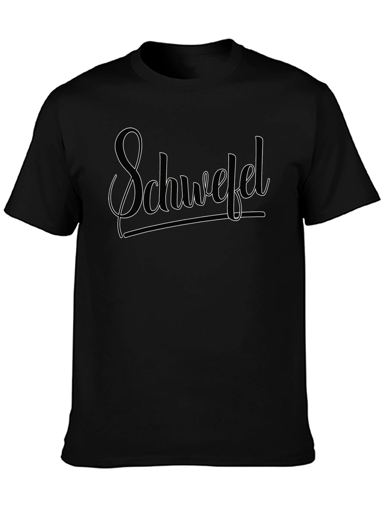 Schwefel Text Design Black T-Shirt