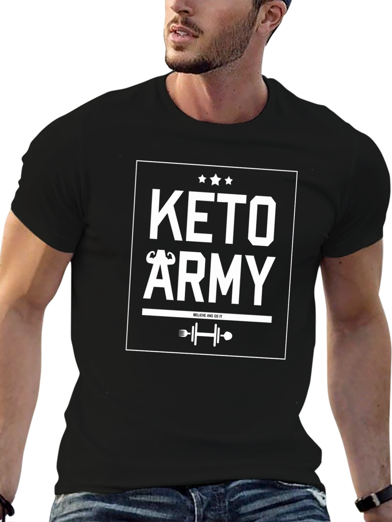 Keto Army Graphic T-Shirt - Black