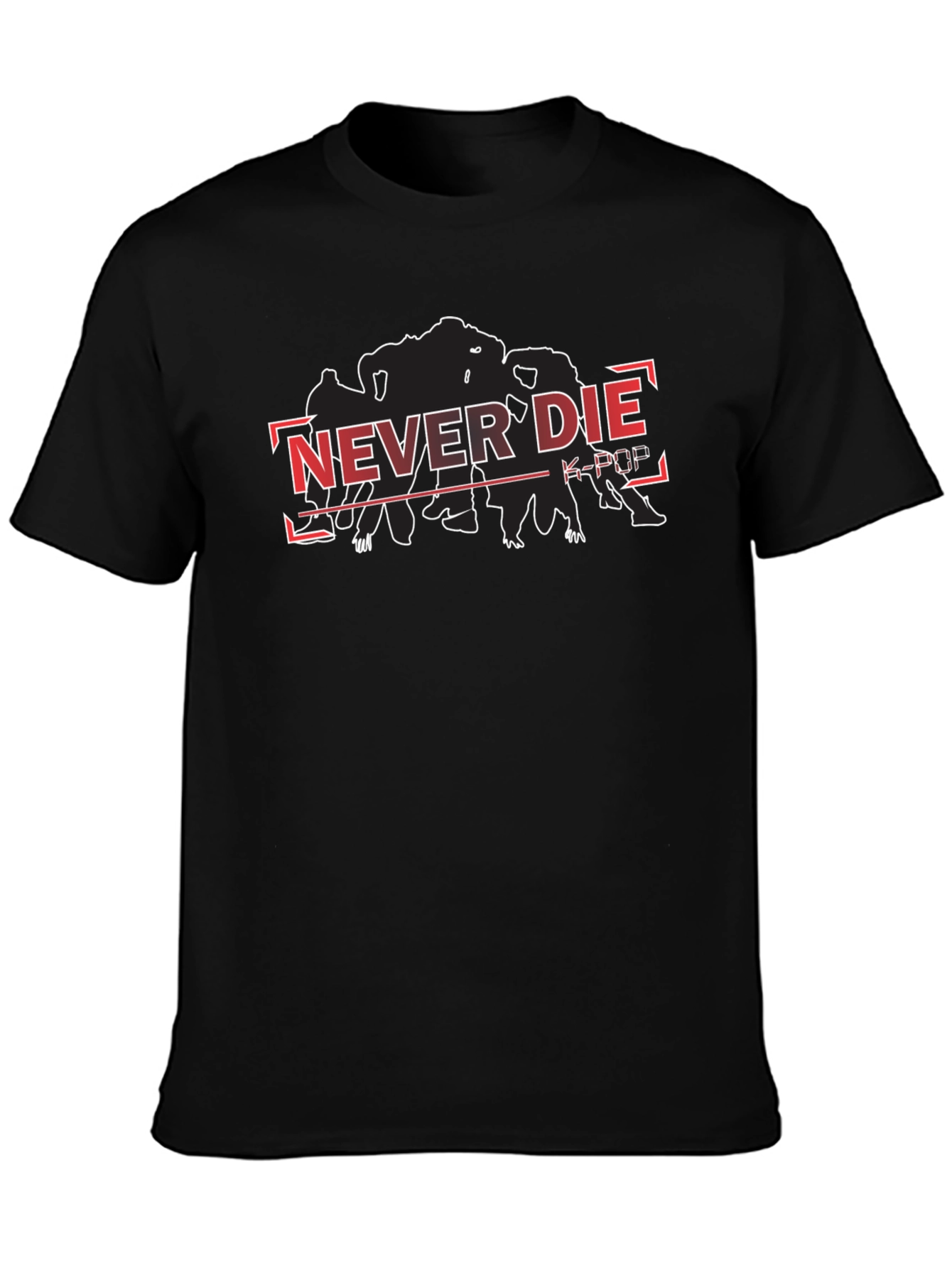 Never Die K-Pop Black T-Shirt