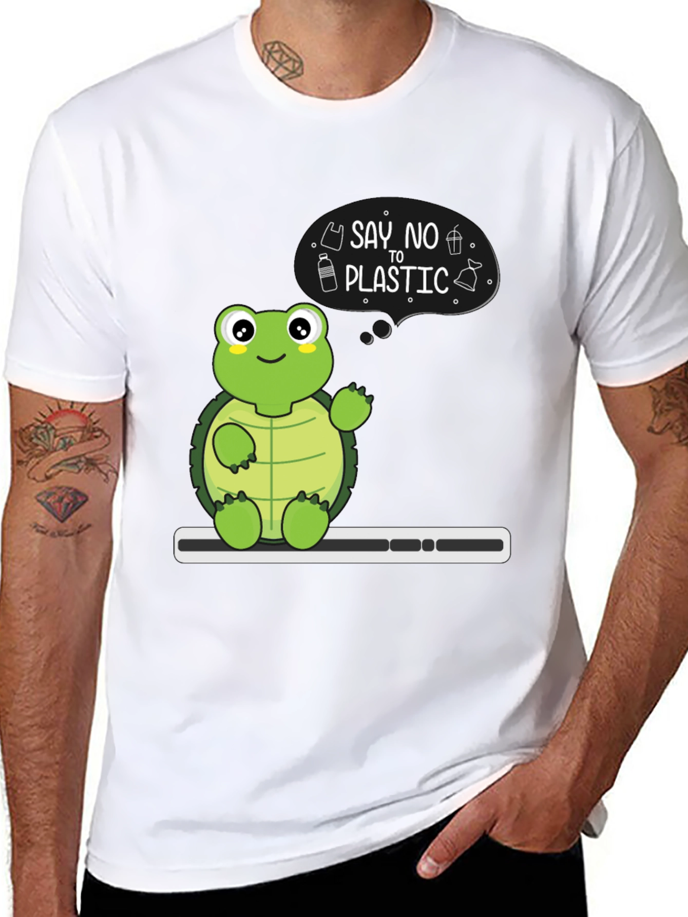 Eco-Friendly Turtle T-Shirt - Say No To Plastic!