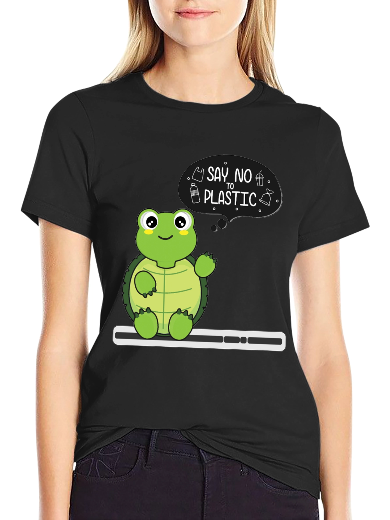 Eco-Friendly Turtle T-Shirt - Say No To Plastic!