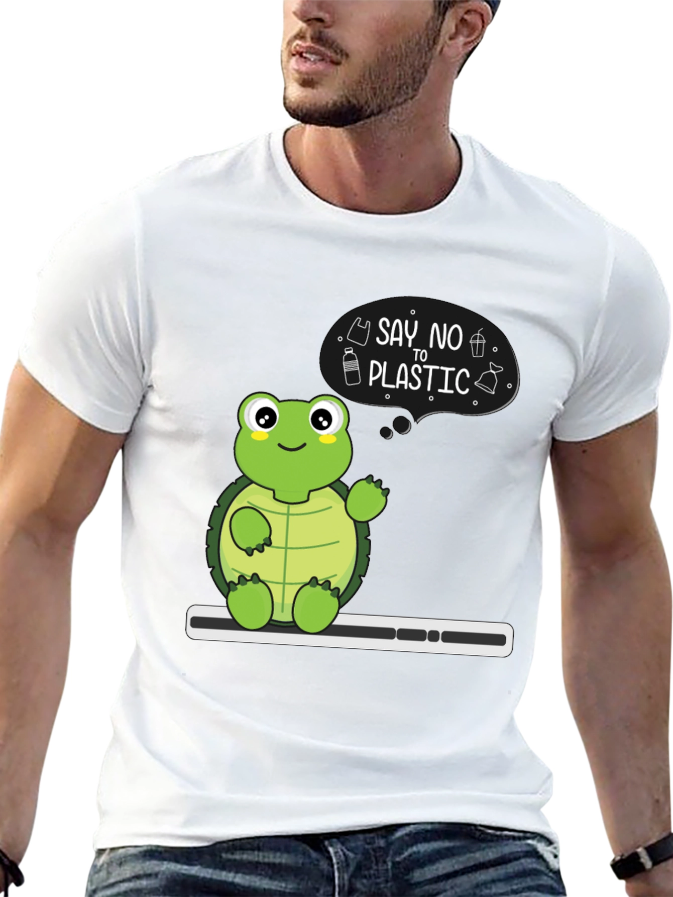 Eco-Friendly Turtle T-Shirt - Say No To Plastic!