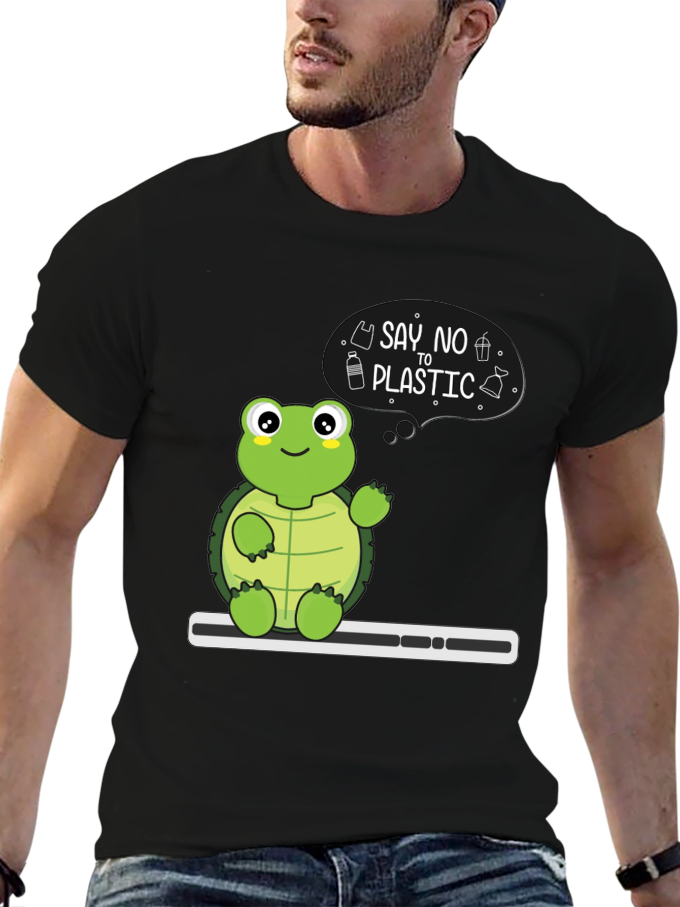 Eco-Friendly Turtle T-Shirt - Say No To Plastic!