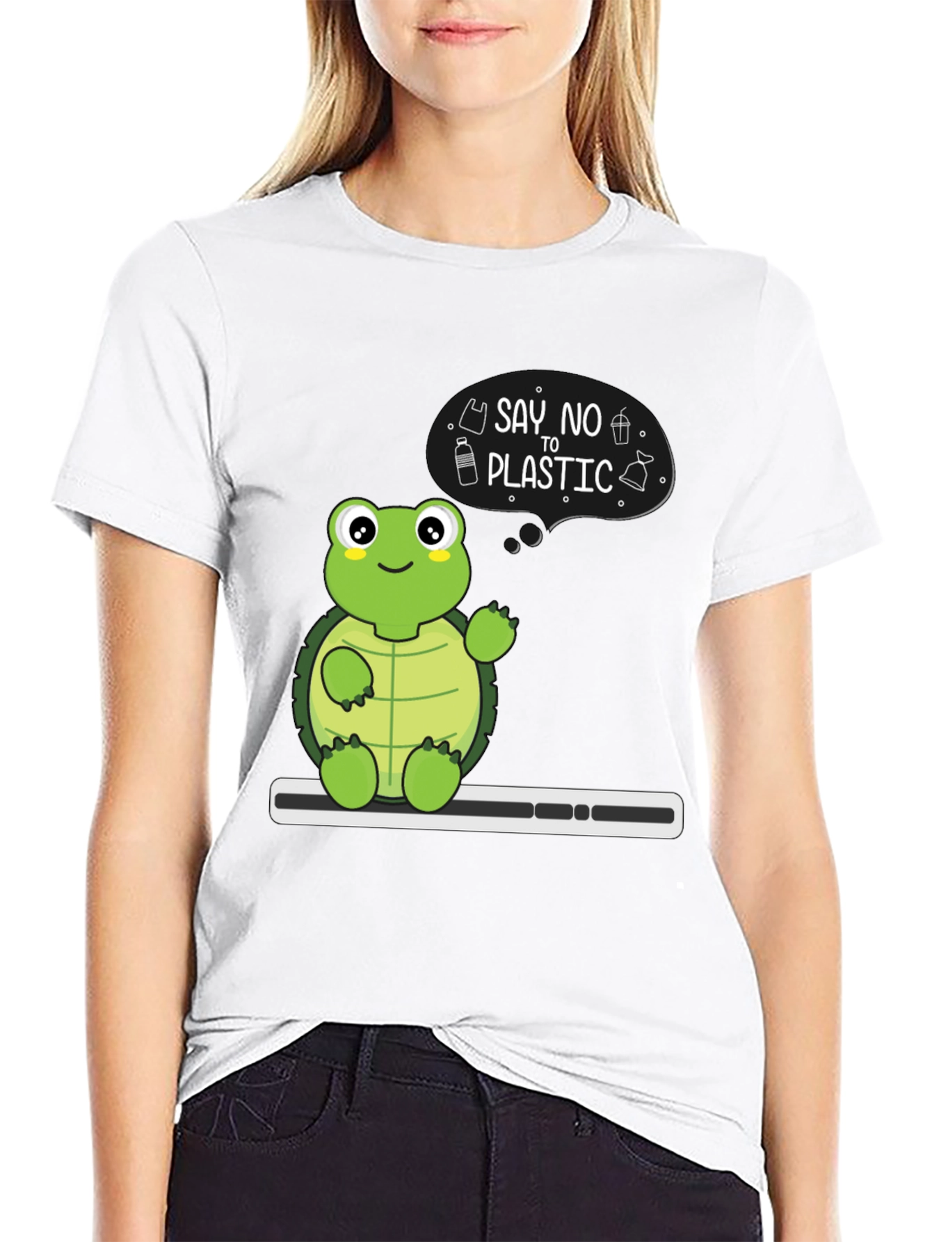 Eco-Friendly Turtle T-Shirt - Say No To Plastic!