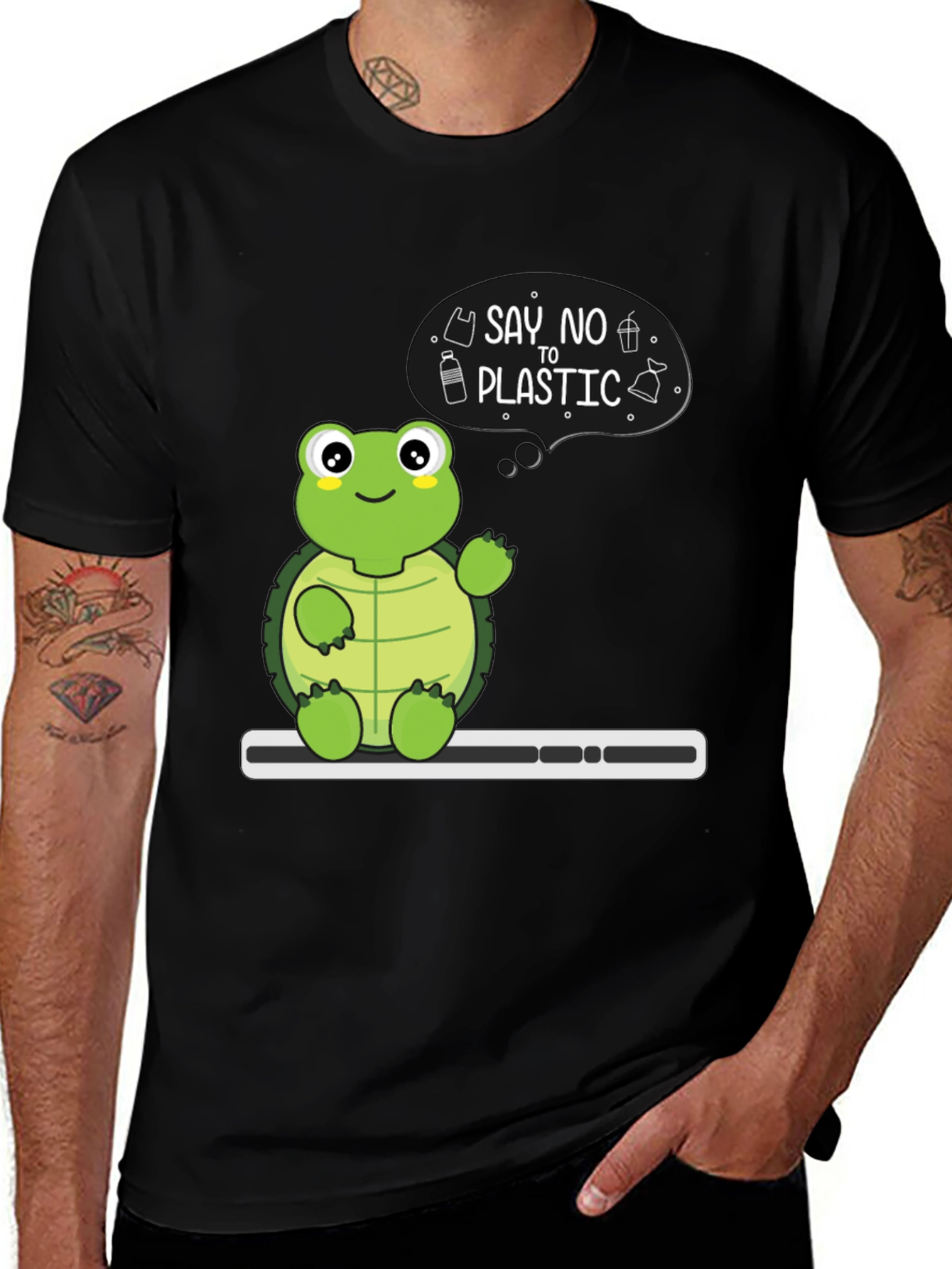 Eco-Friendly Turtle T-Shirt - Say No To Plastic!