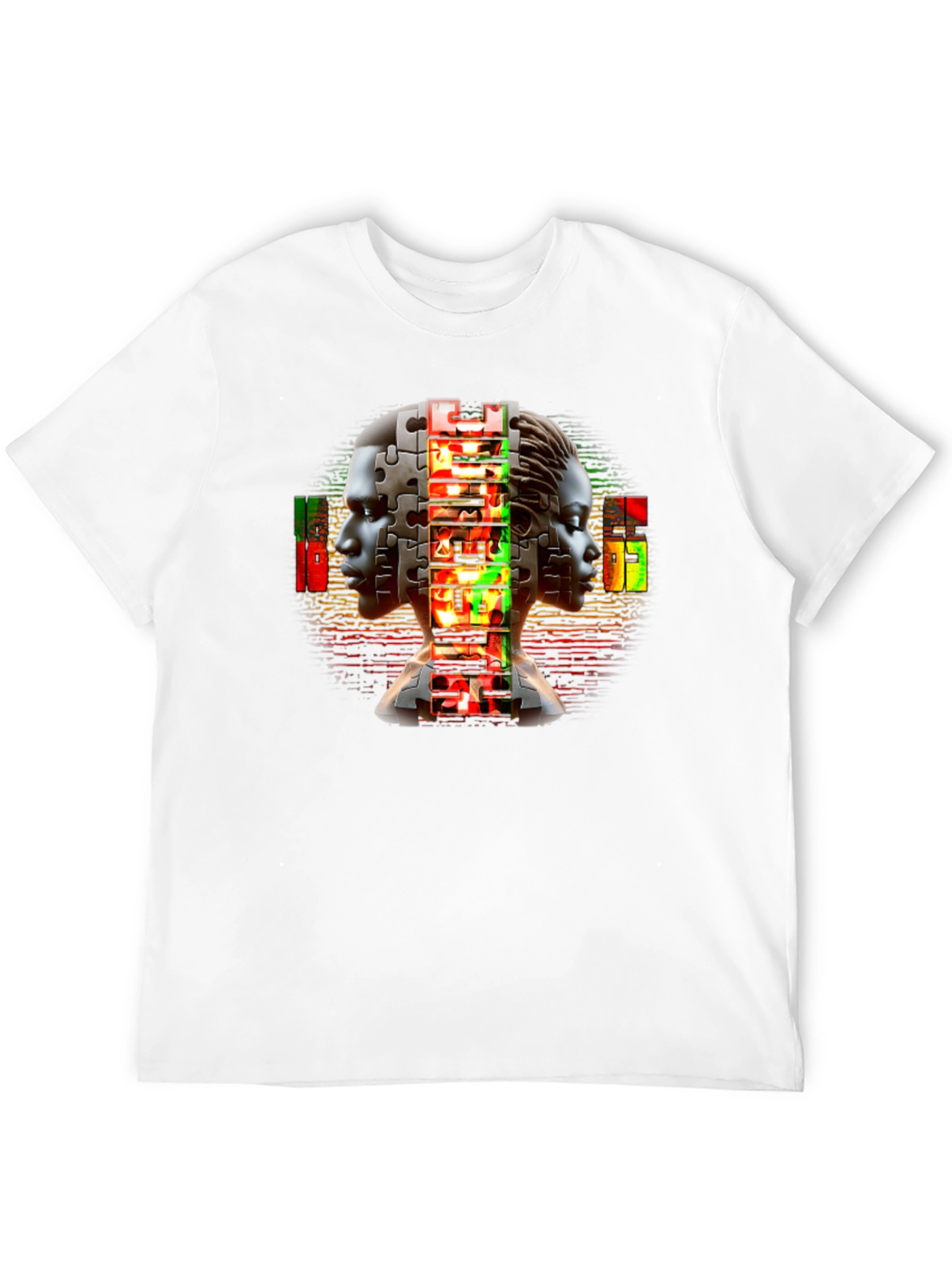 Puzzle Piece People Graphic Black T-Shirt