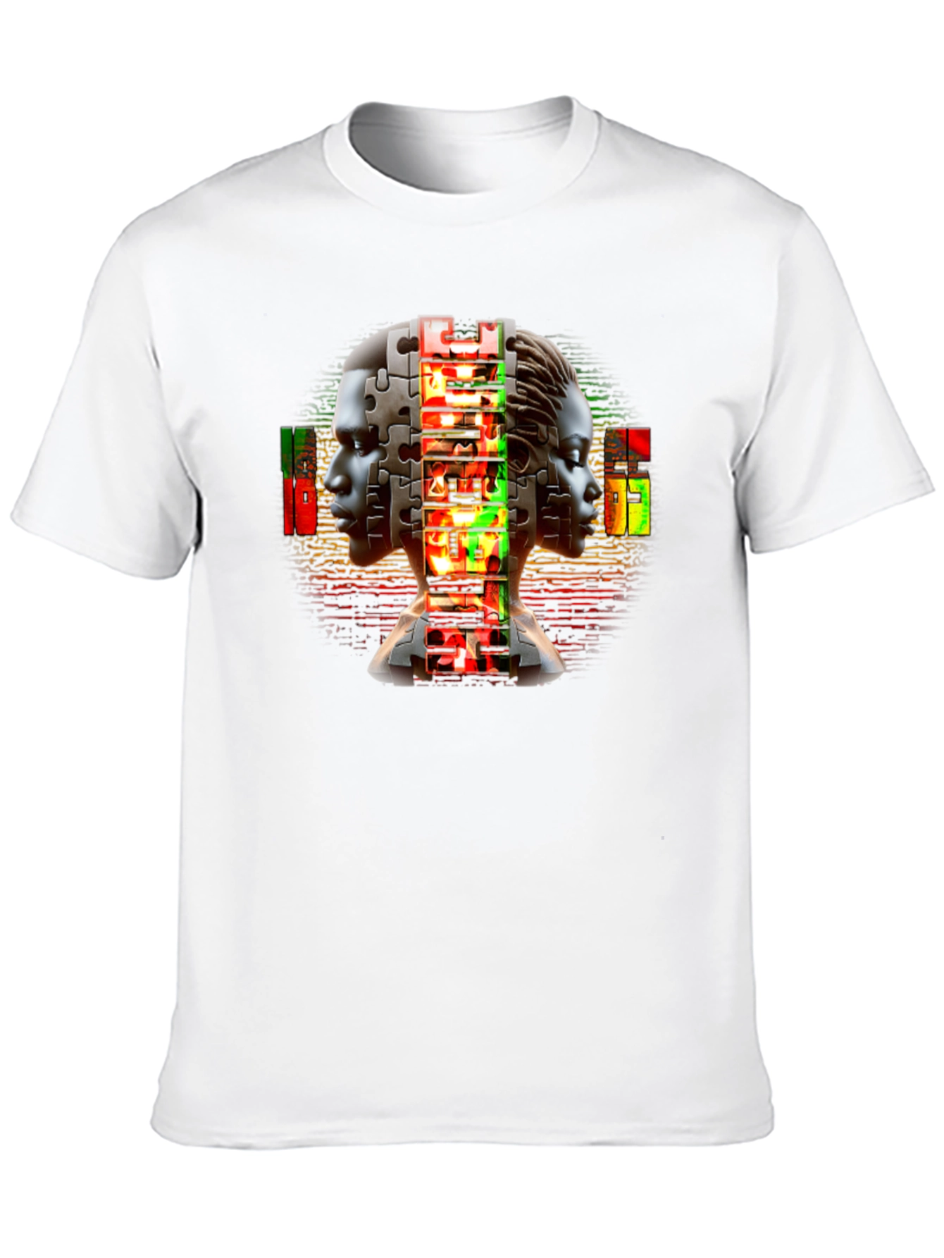 Puzzle Piece People Graphic Black T-Shirt