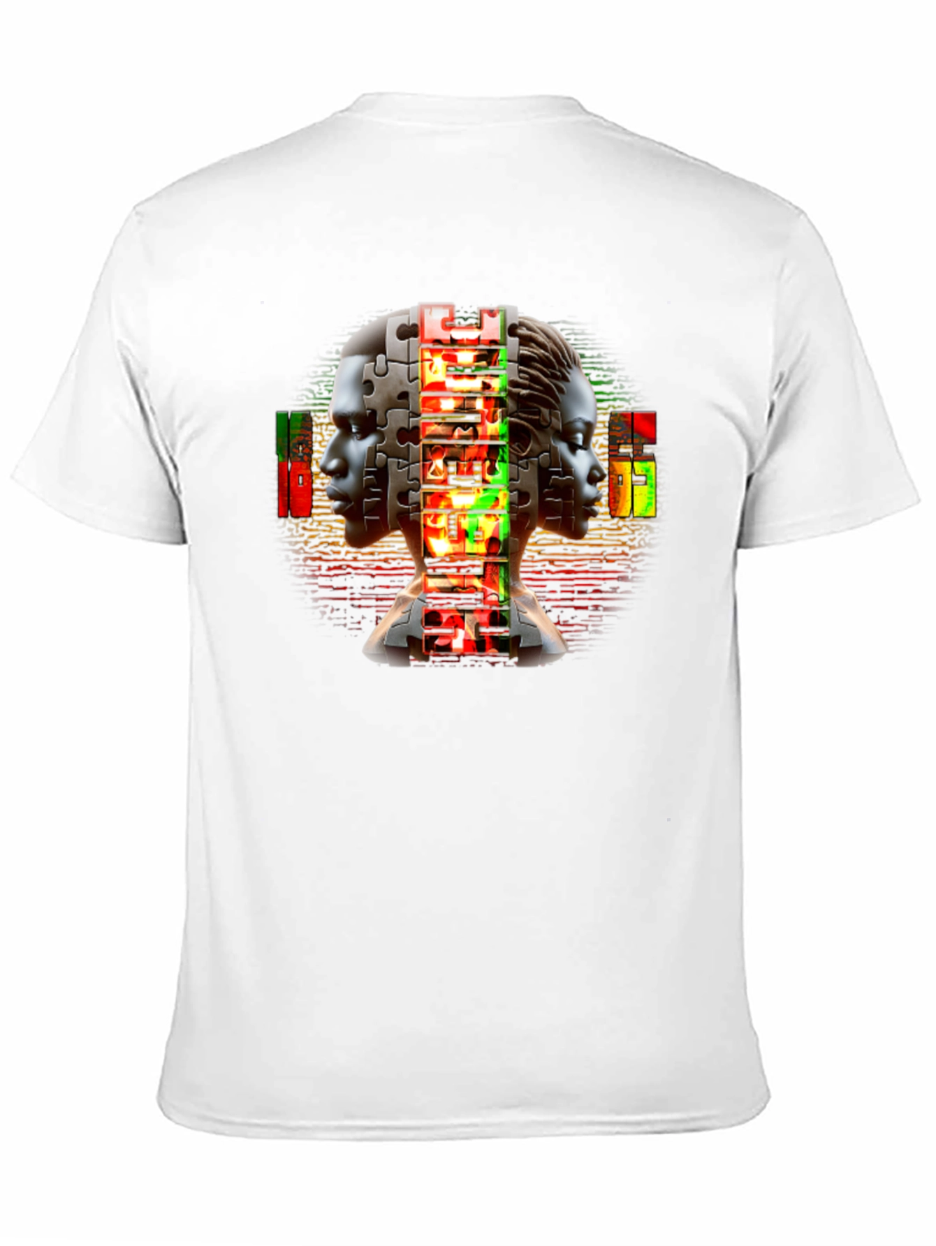 Puzzle Piece People Graphic Black T-Shirt