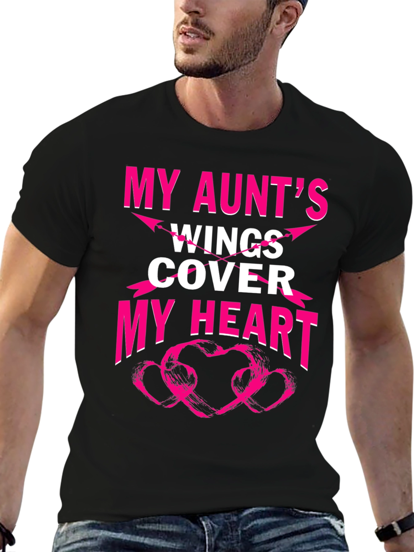 My Aunts Wings Cover My Heart Graphic T-Shirt