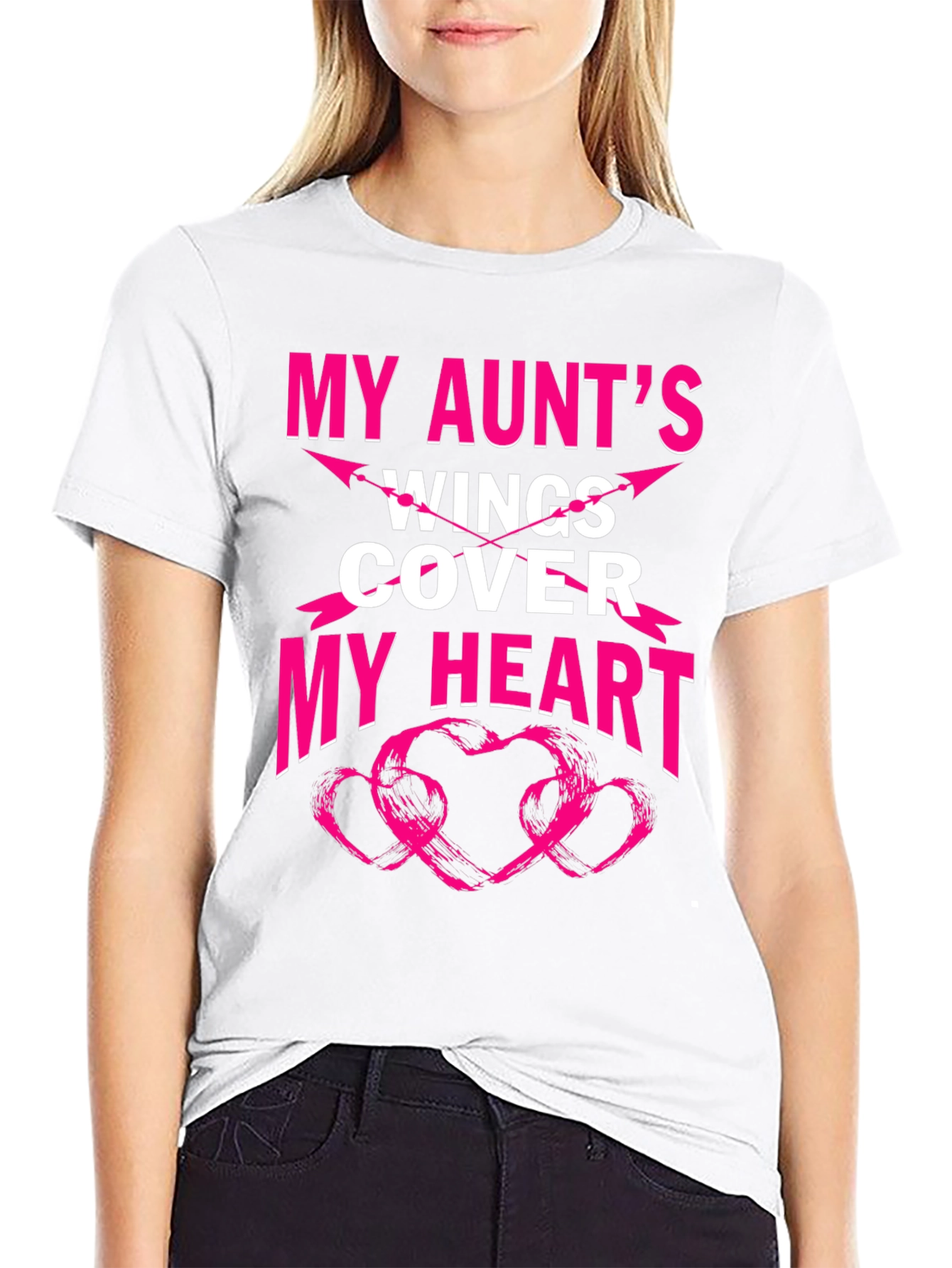 My Aunts Wings Cover My Heart Graphic T-Shirt