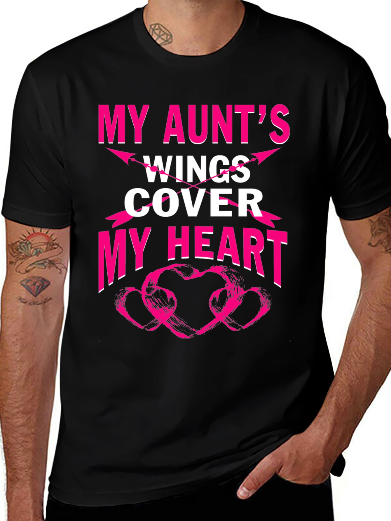 My Aunts Wings Cover My Heart Graphic T-Shirt