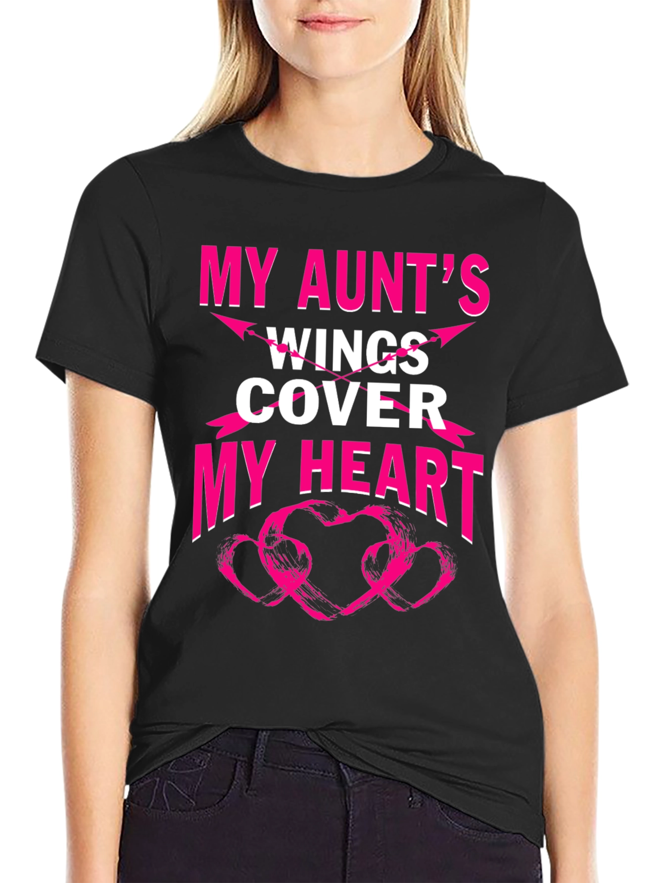 My Aunts Wings Cover My Heart Graphic T-Shirt
