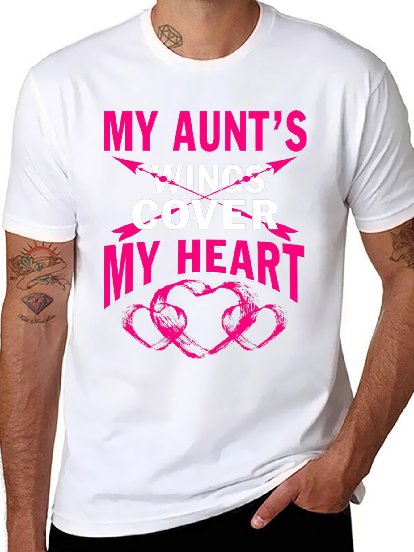 My Aunts Wings Cover My Heart Graphic T-Shirt