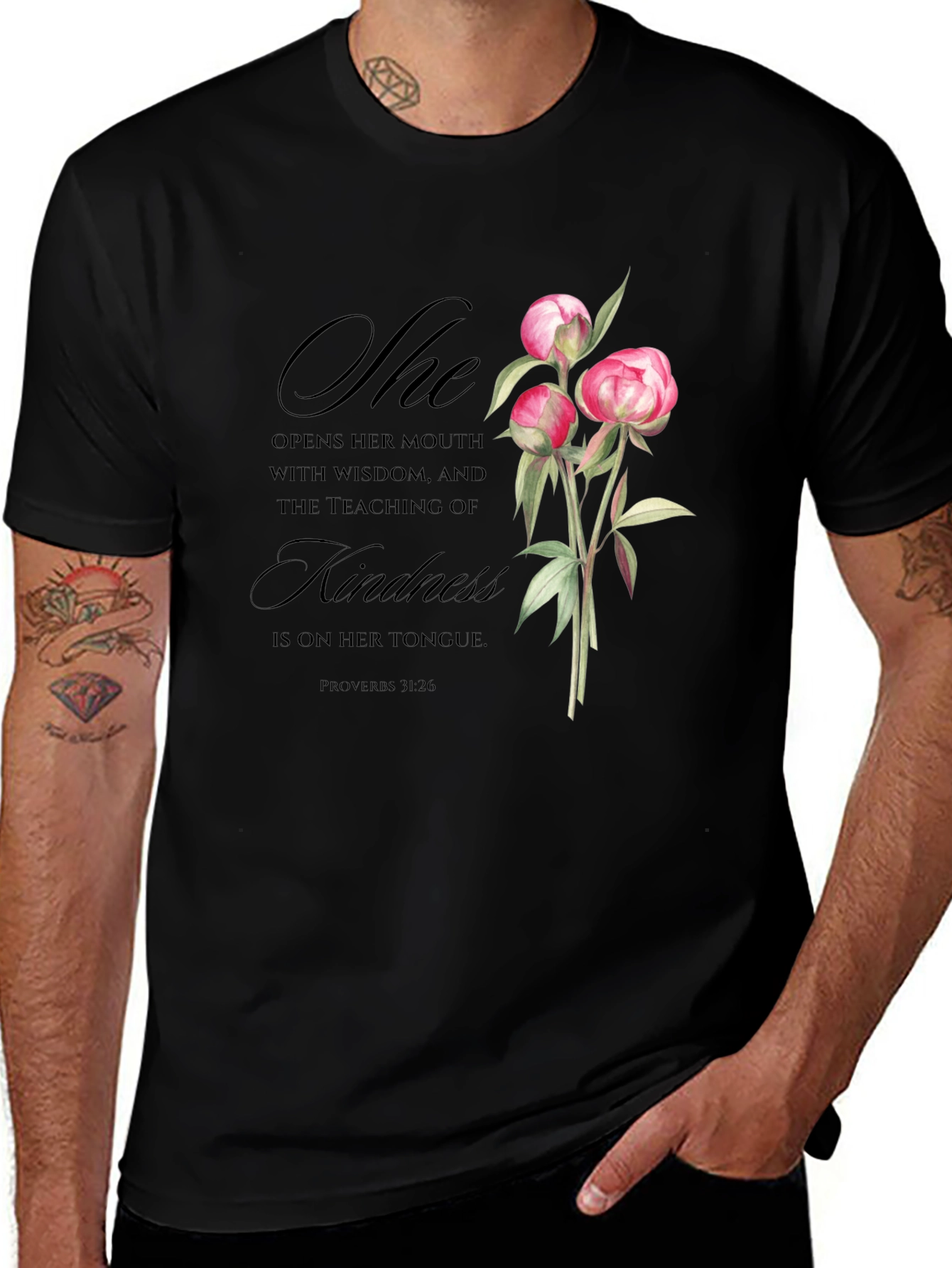 Floral Kindness T-Shirt - Proverbs 31:26