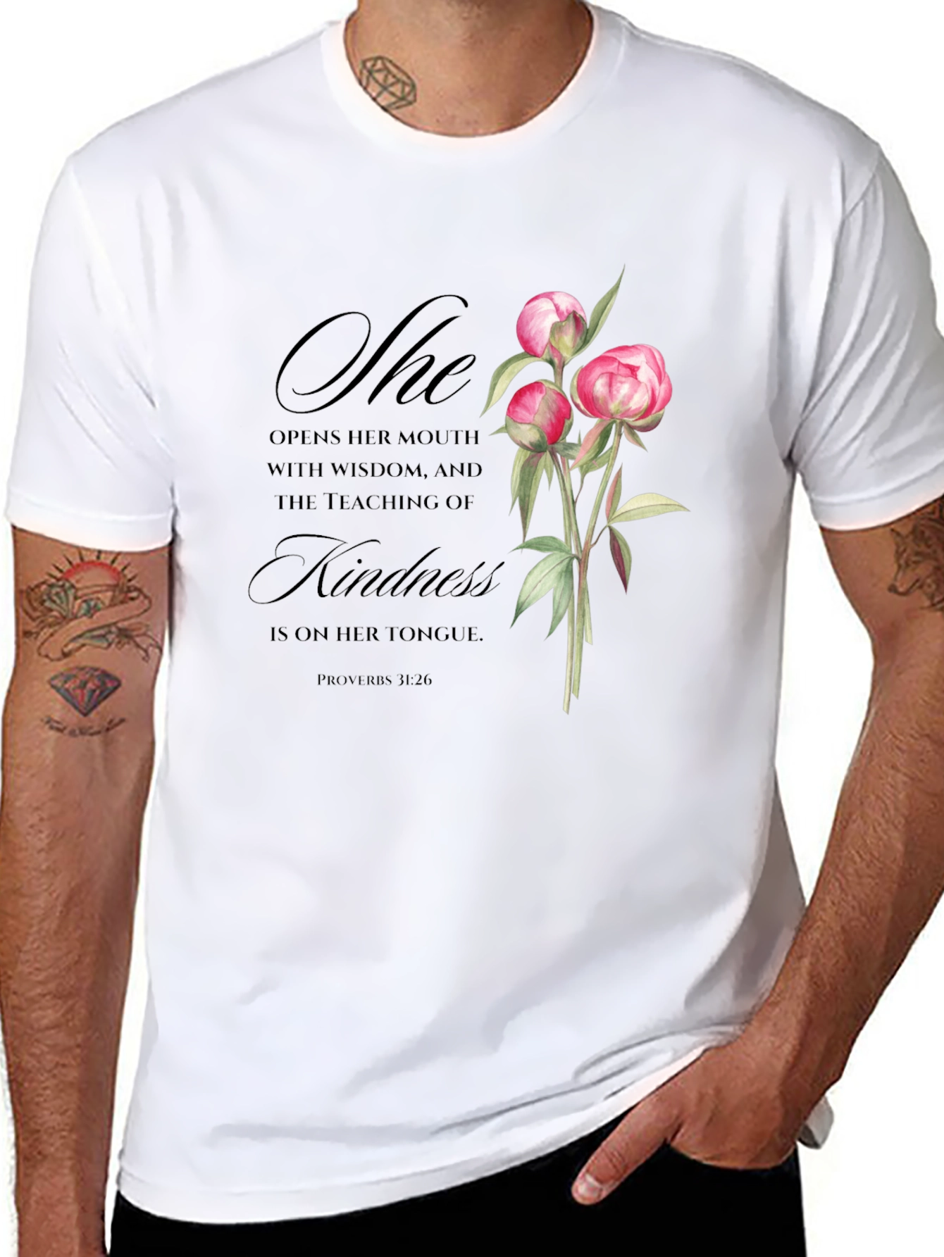 Floral Kindness T-Shirt - Proverbs 31:26
