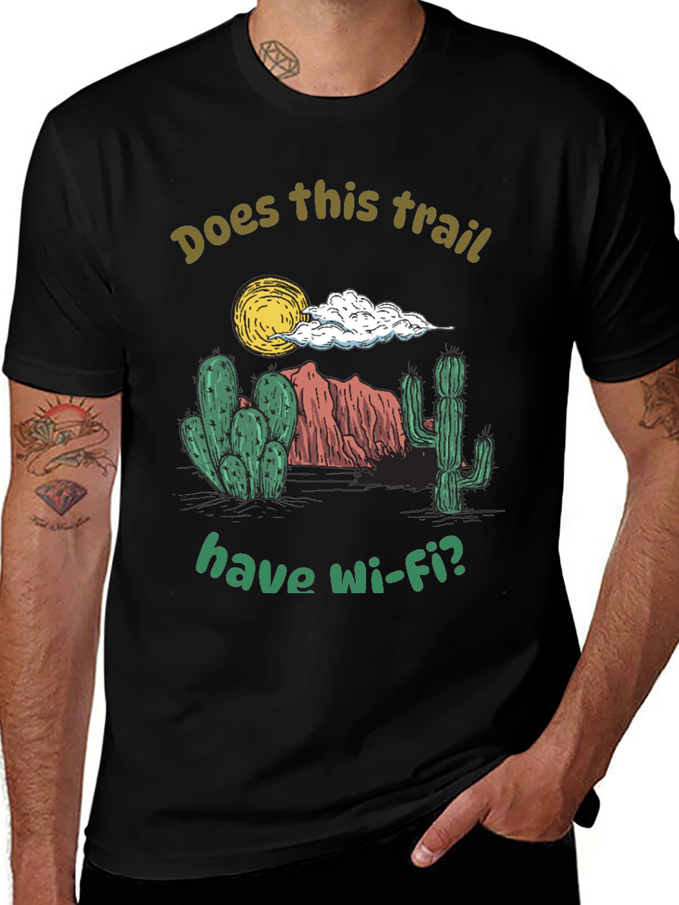 Funny Hiking T-Shirt: Does This Trail Have Wi-Fi?