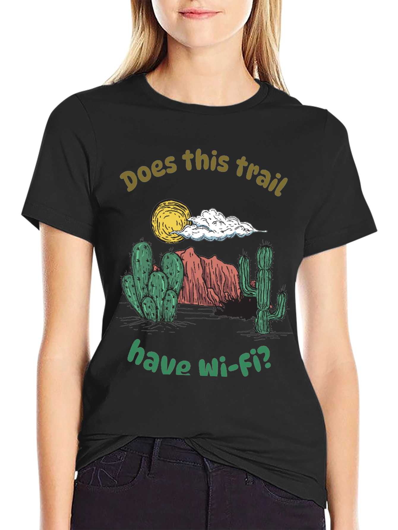 Funny Hiking T-Shirt: Does This Trail Have Wi-Fi?