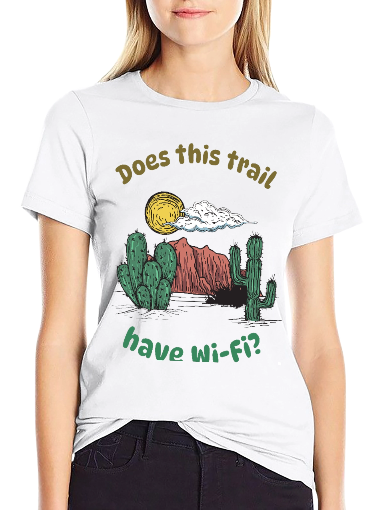 Funny Hiking T-Shirt: Does This Trail Have Wi-Fi?