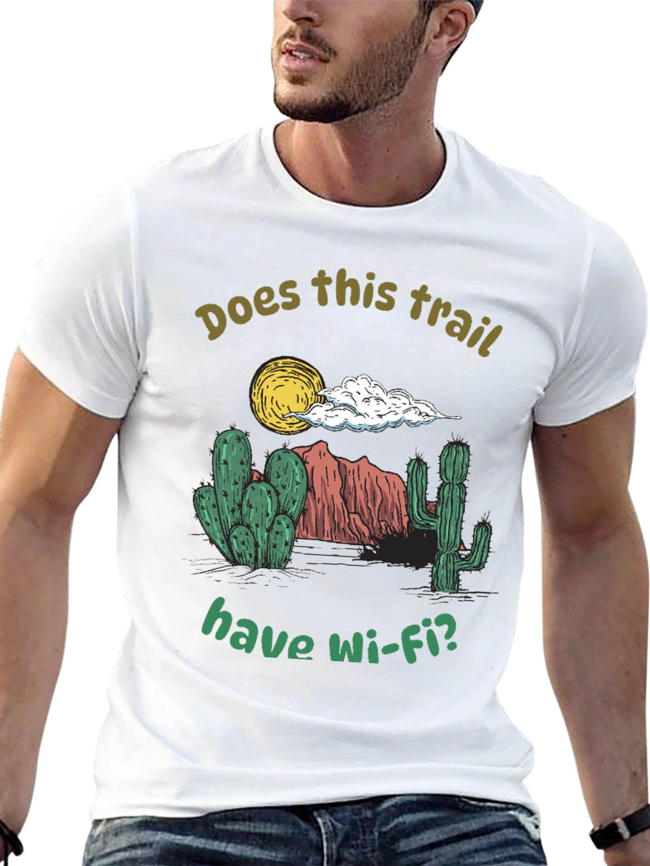 Funny Hiking T-Shirt: Does This Trail Have Wi-Fi?