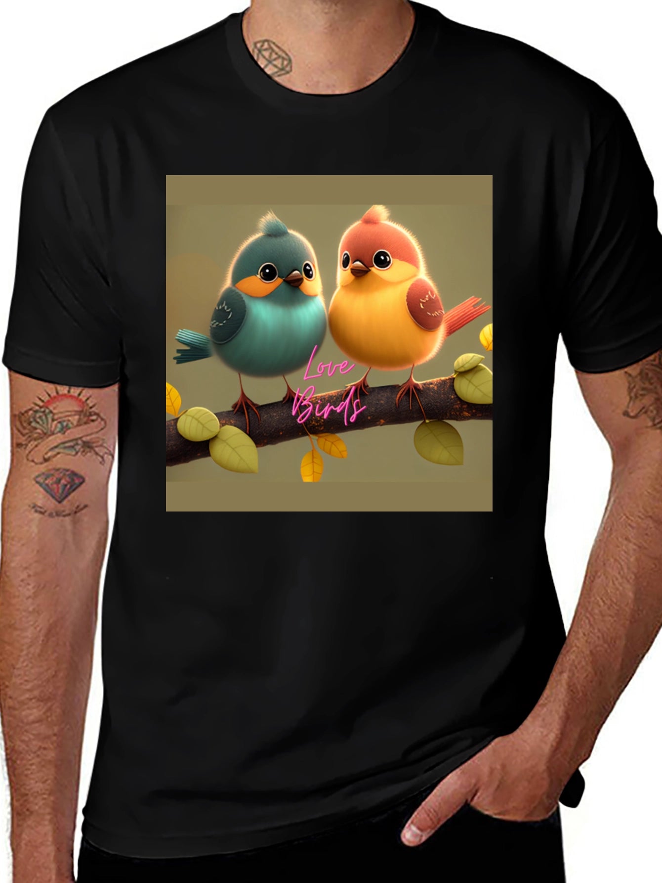 Love Birds Graphic Print Tee - Cute & Stylish