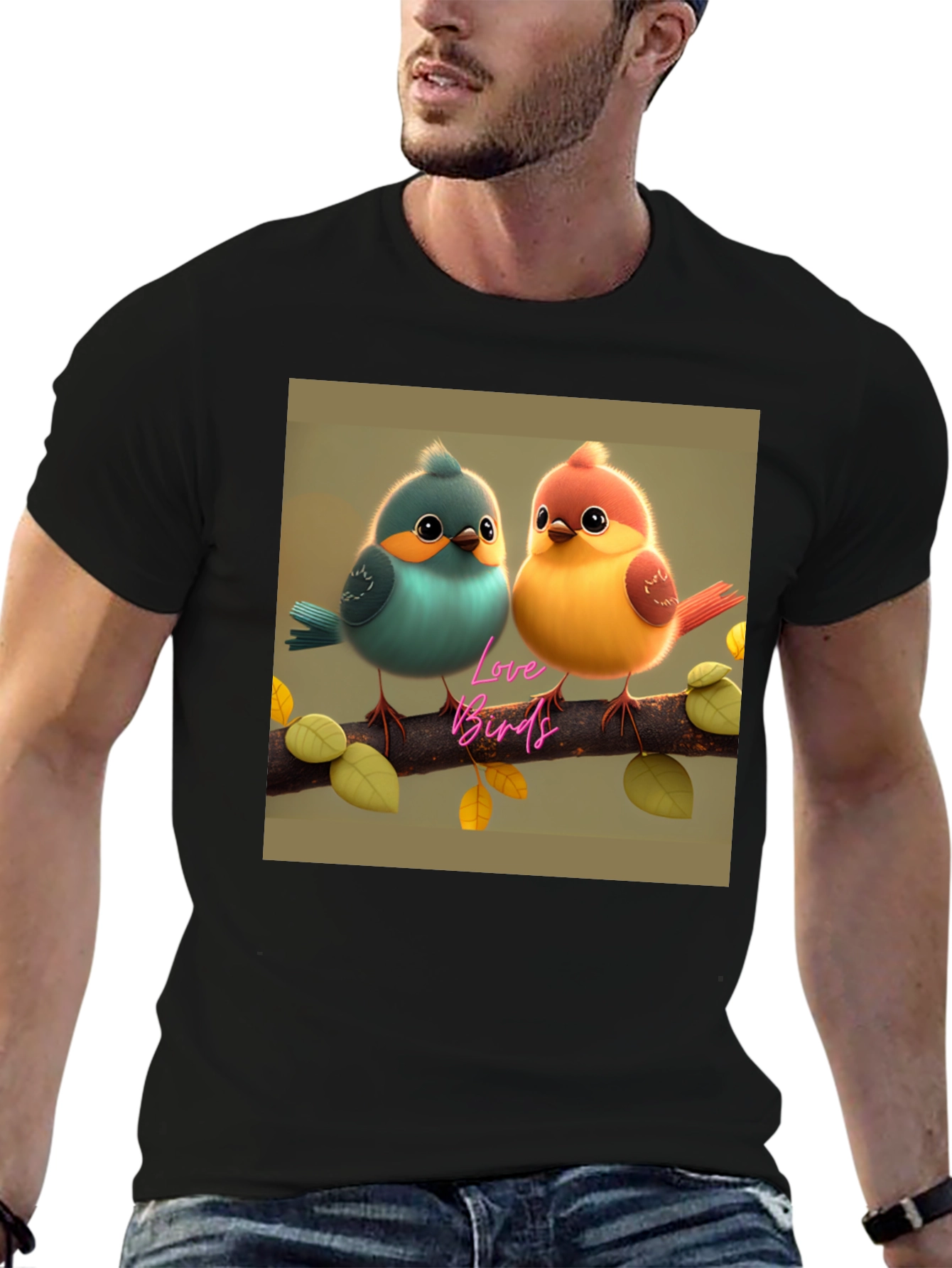Love Birds Graphic Print Tee - Cute & Stylish