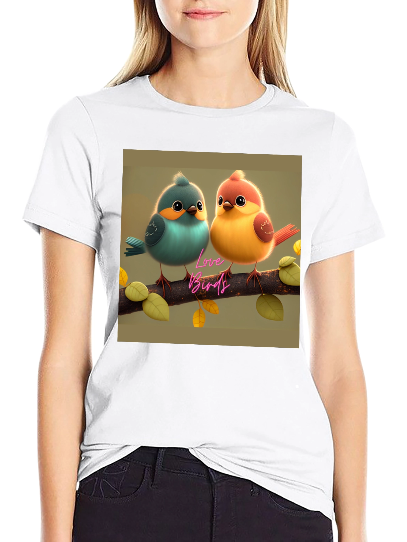 Love Birds Graphic Print Tee - Cute & Stylish