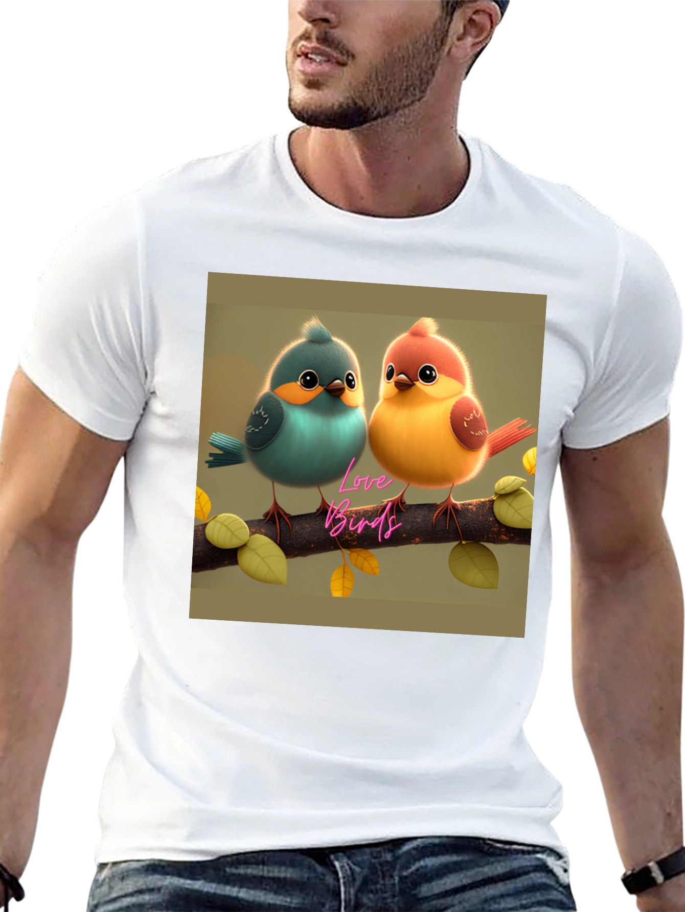 Love Birds Graphic Print Tee - Cute & Stylish