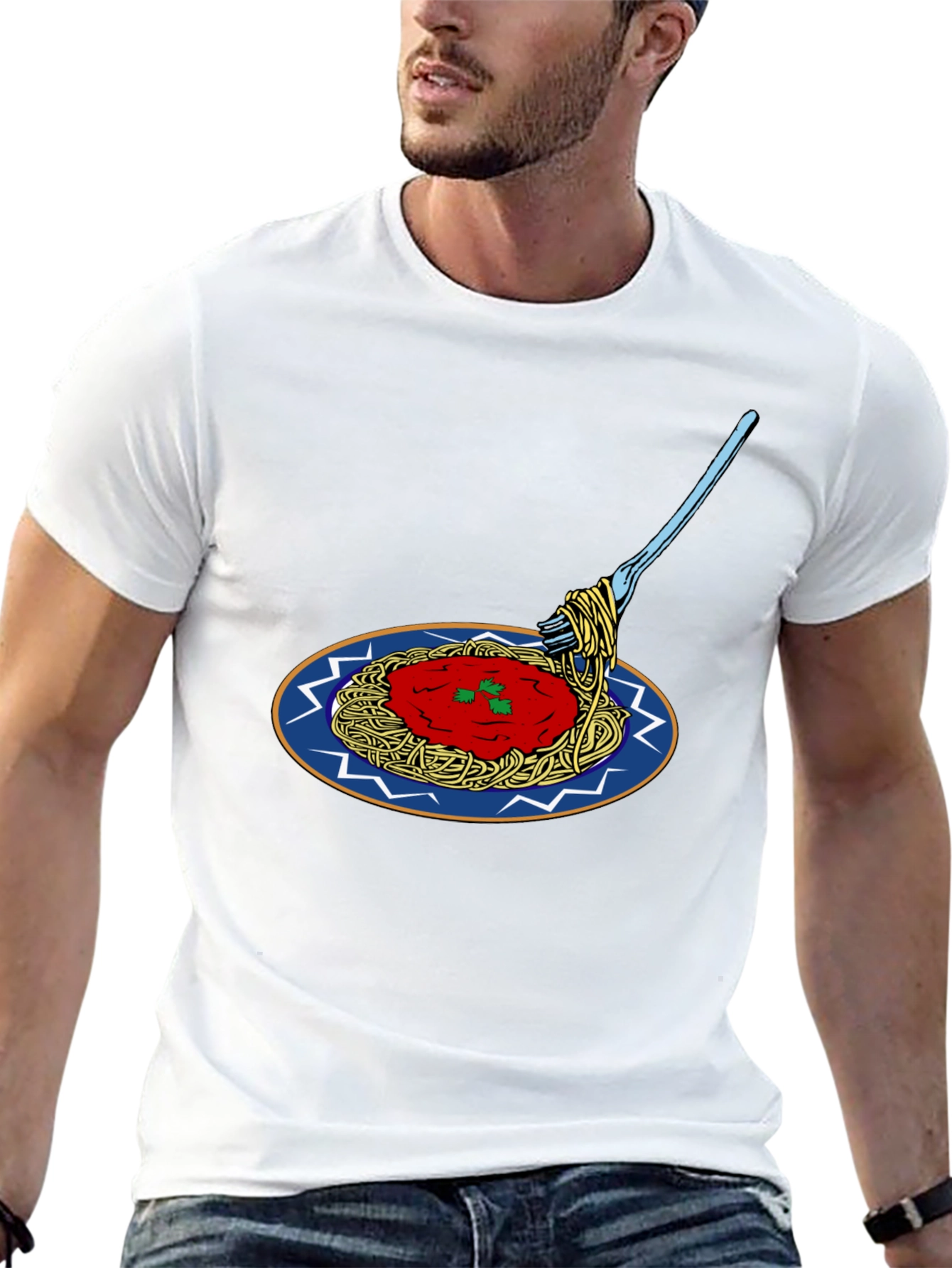 Spaghetti Graphic T-Shirt - Unique Pasta Design Tee