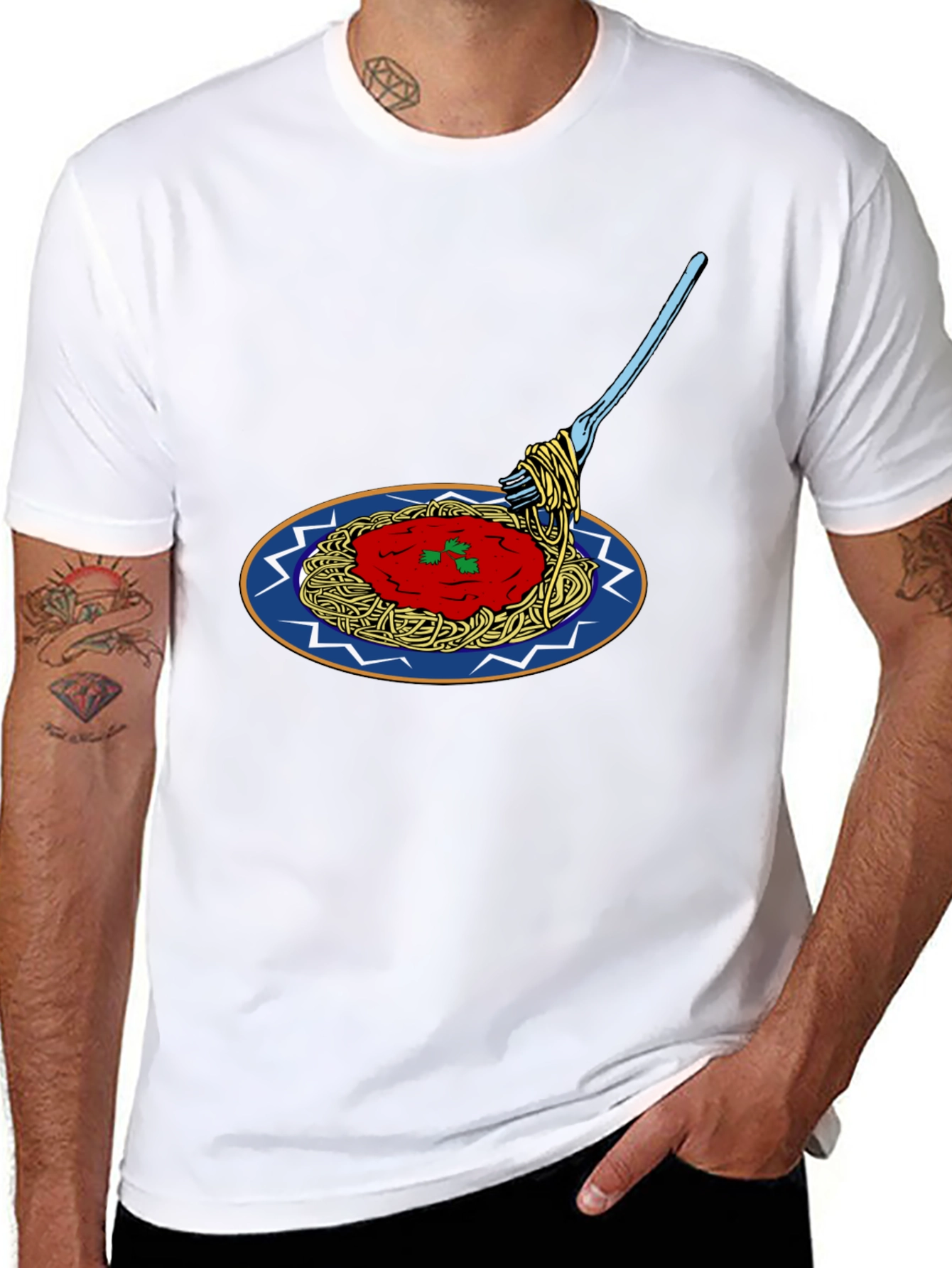Spaghetti Graphic T-Shirt - Unique Pasta Design Tee