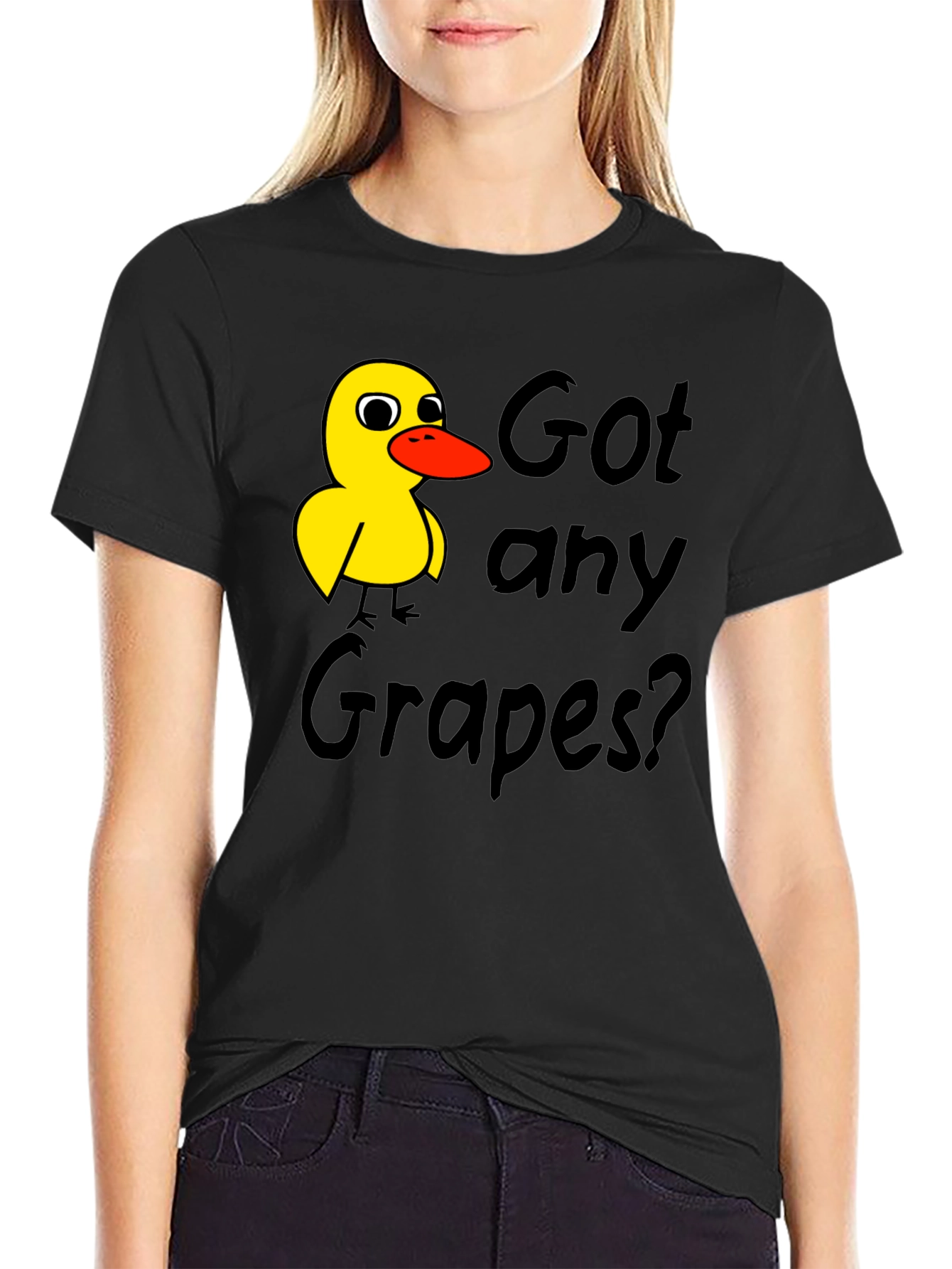 Got Any Grapes T-Shirt Duck Graphic Tee Black