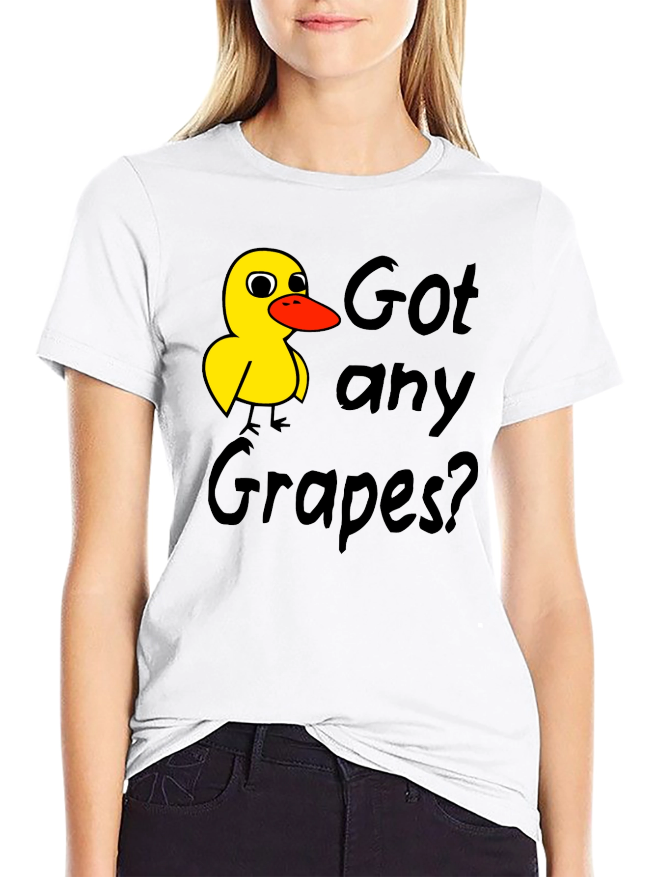 Got Any Grapes T-Shirt Duck Graphic Tee Black