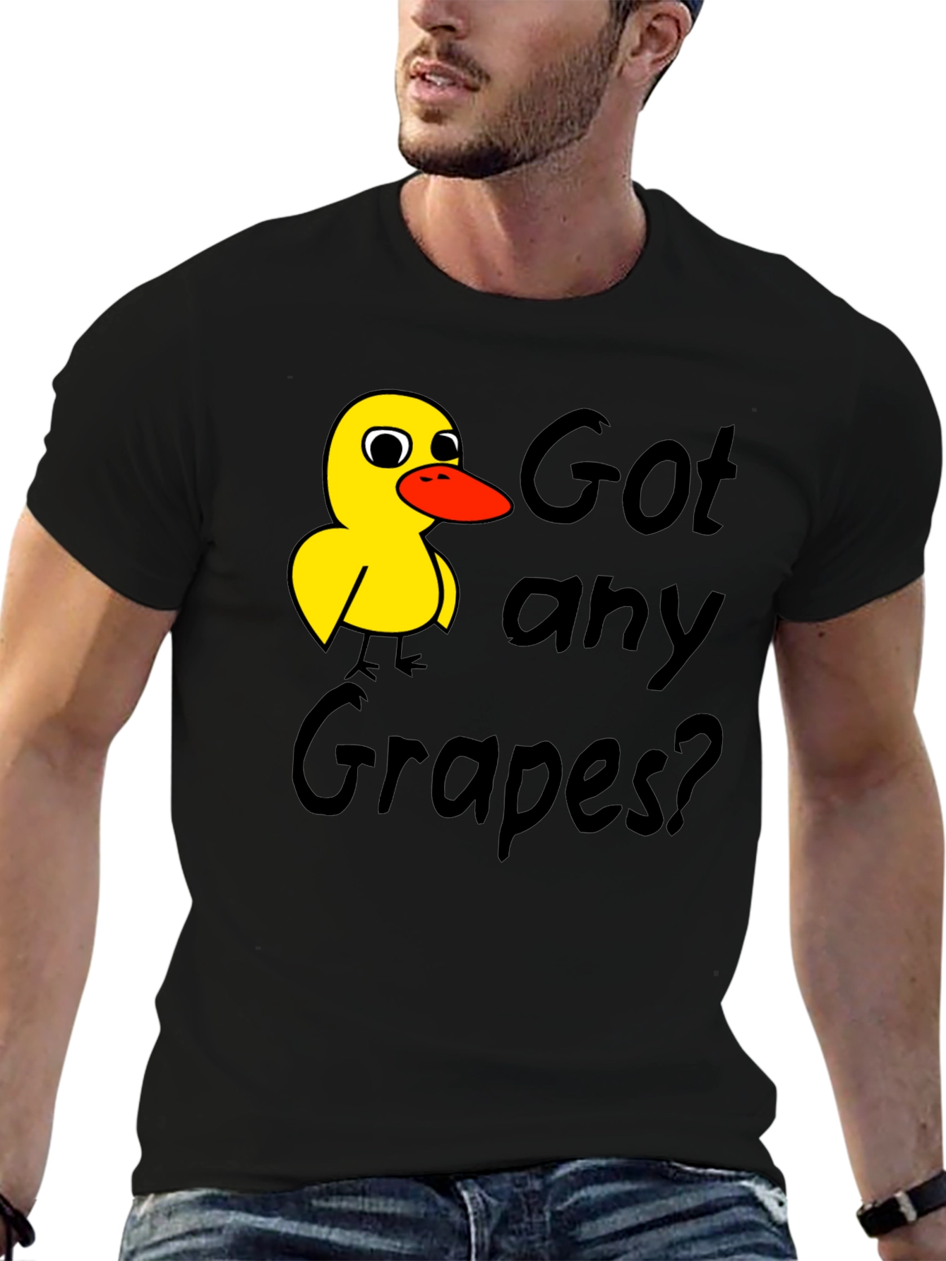 Got Any Grapes T-Shirt Duck Graphic Tee Black