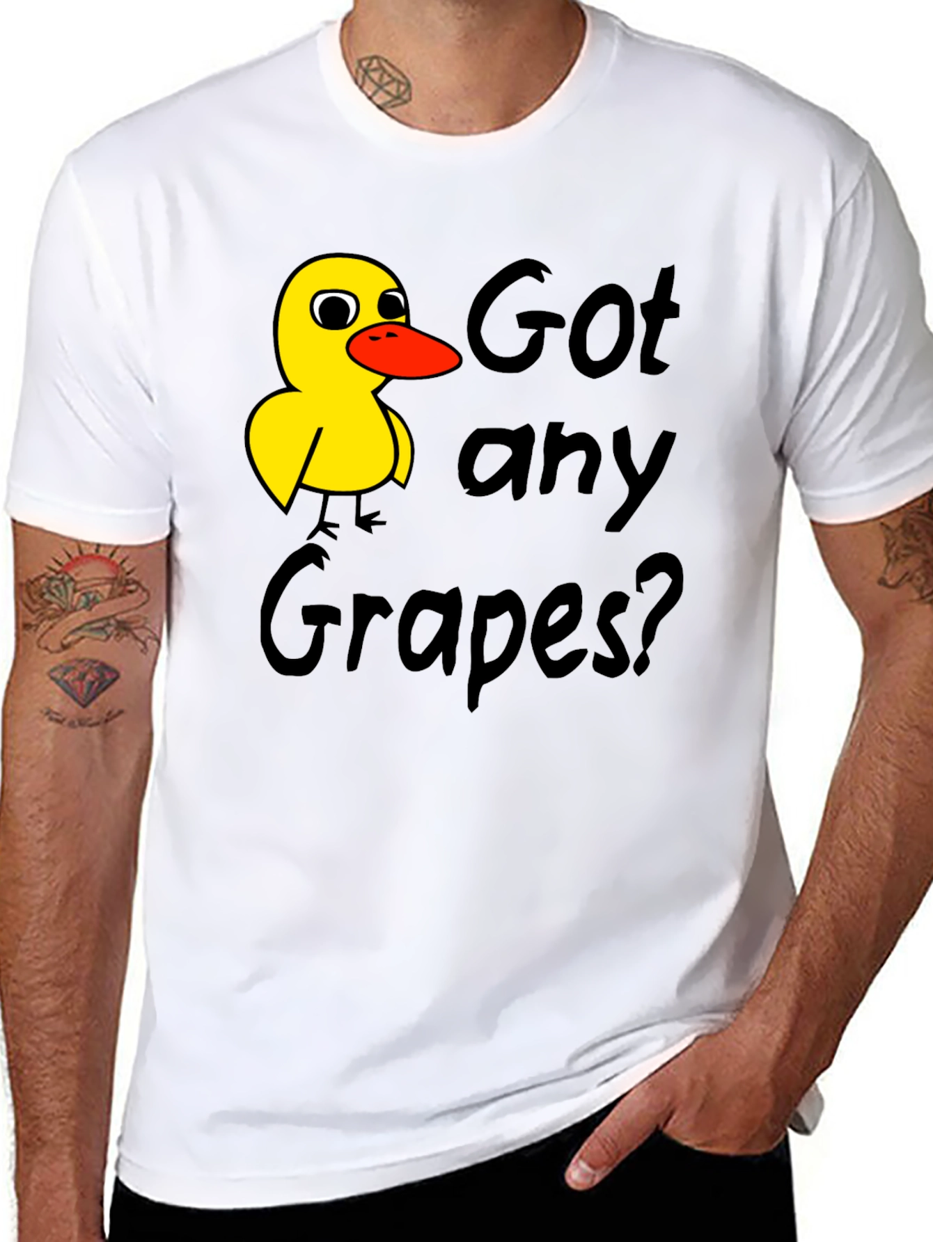 Got Any Grapes T-Shirt Duck Graphic Tee Black