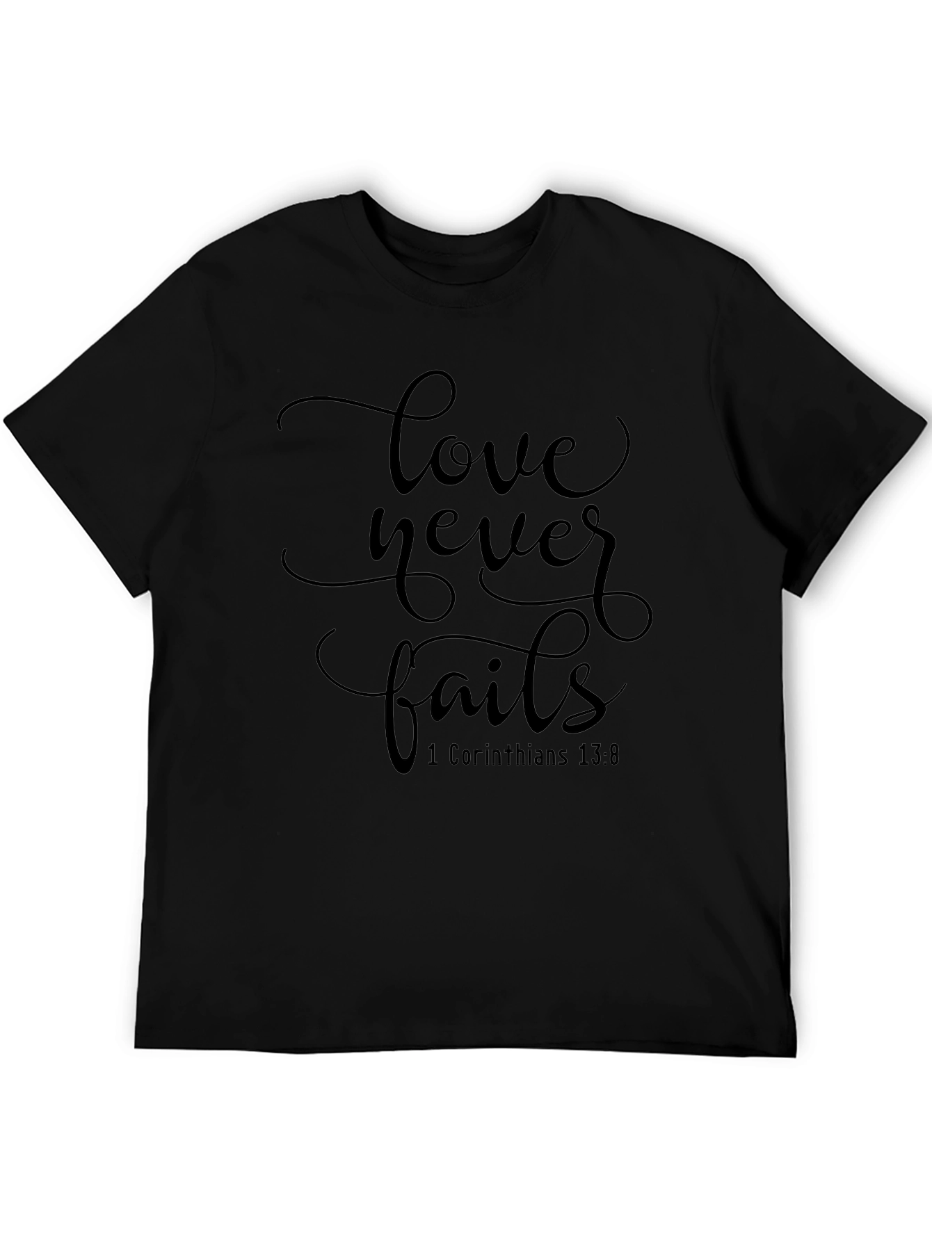 Love Never Fails Graphic Tee - Black