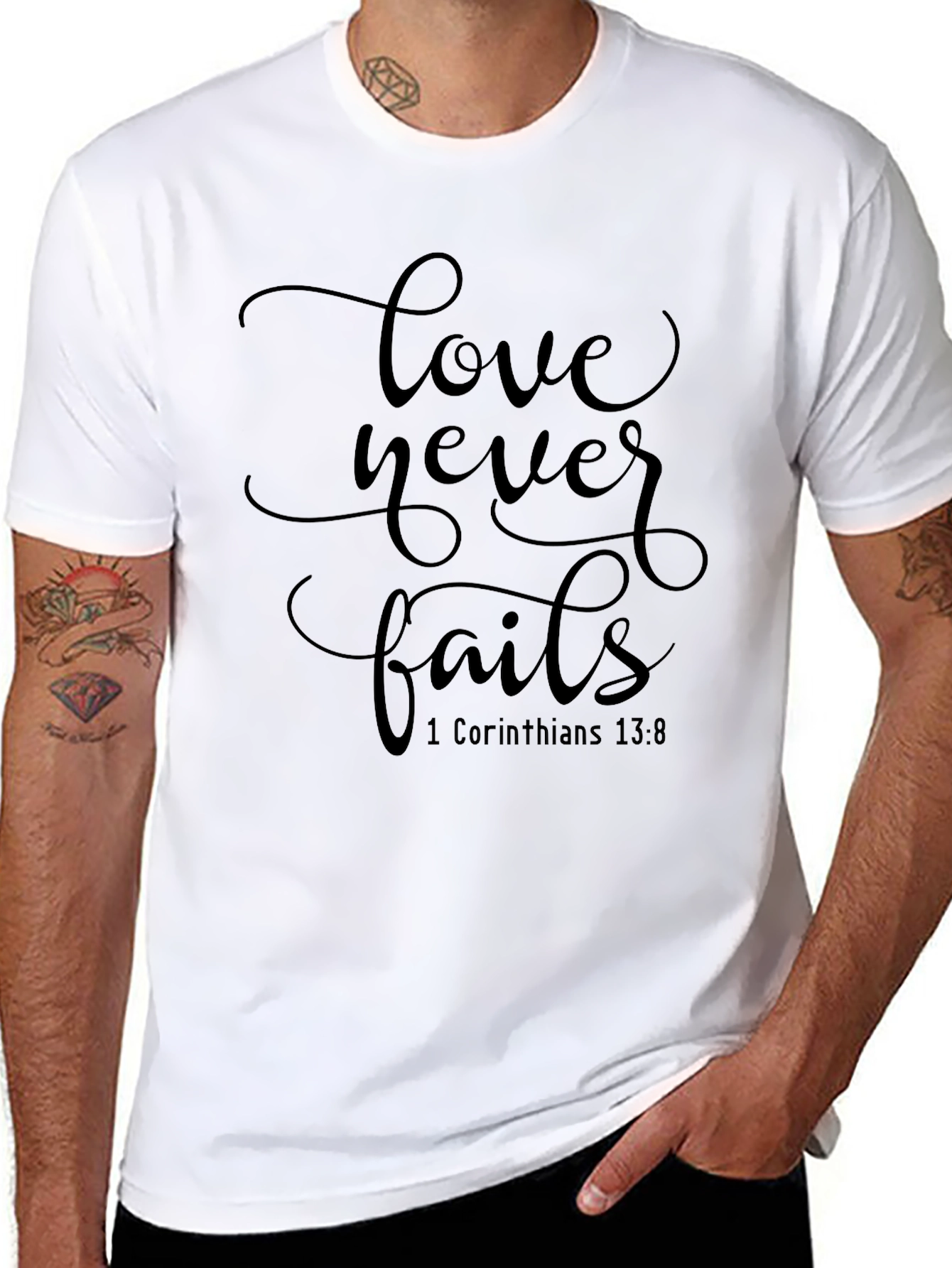Love Never Fails Graphic Tee - Black