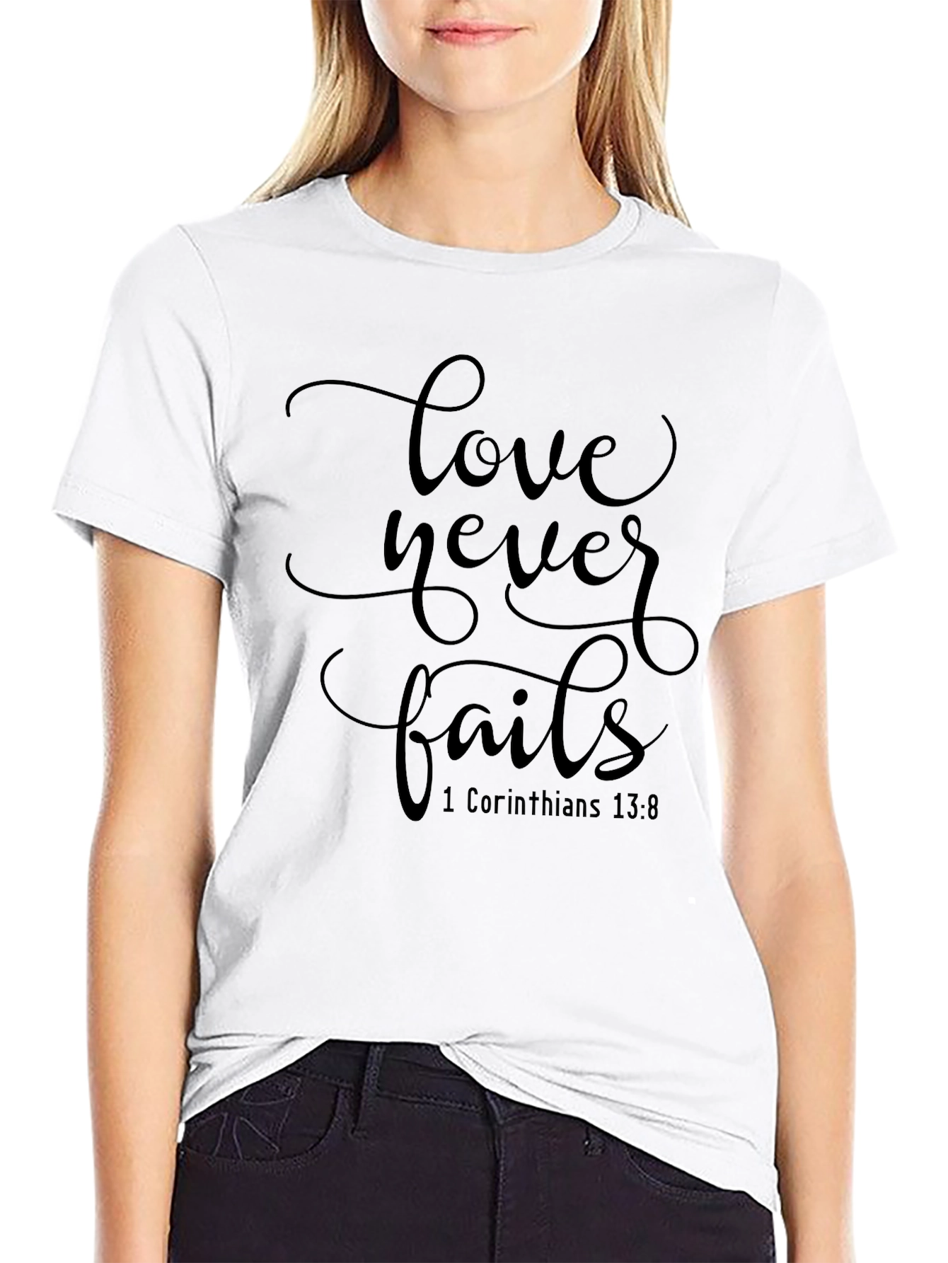 Love Never Fails Graphic Tee - Black