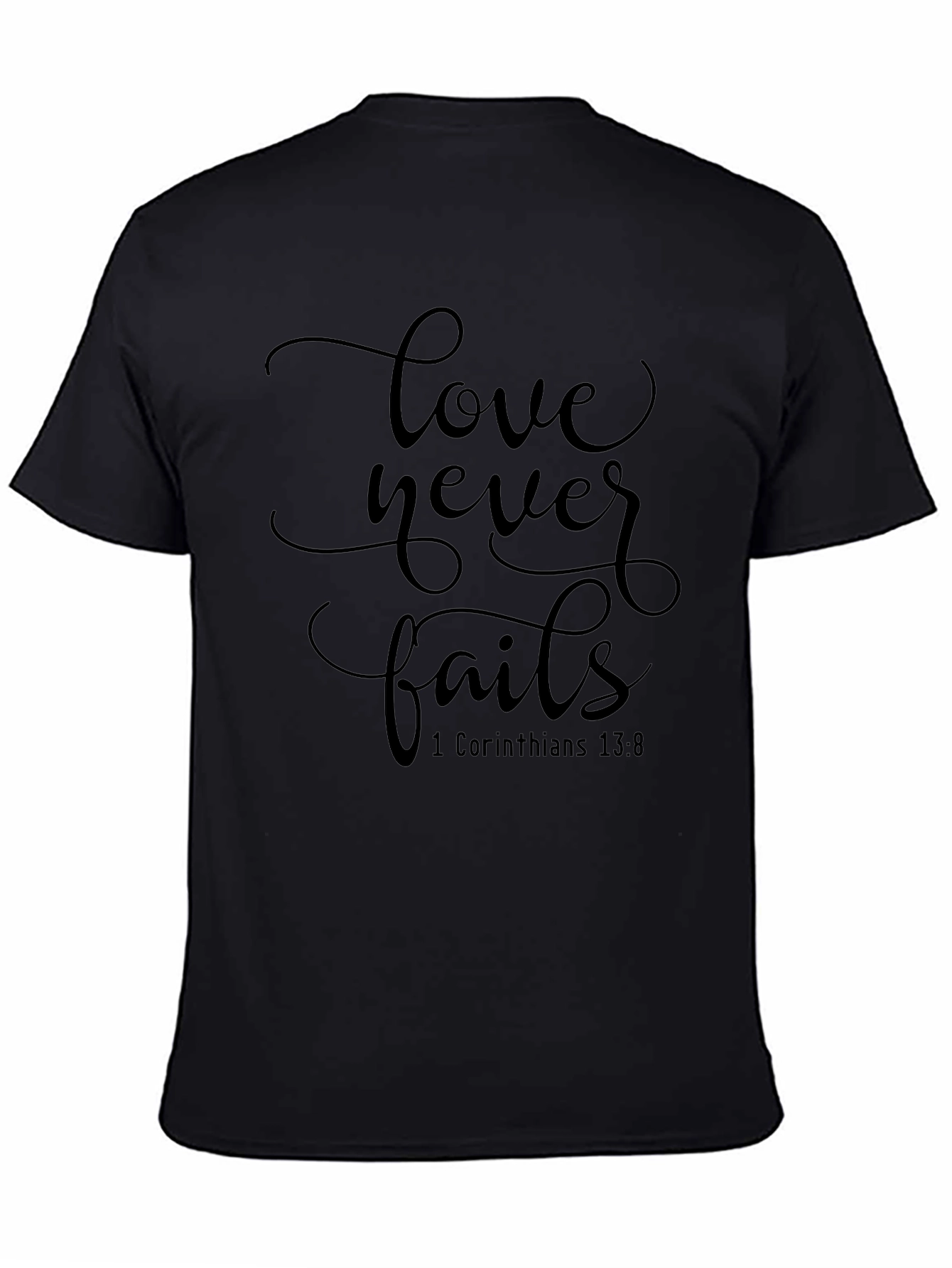 Love Never Fails Graphic Tee - Black