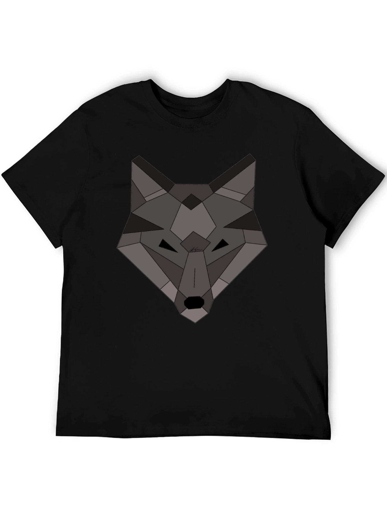 Geometric Wolf Graphic T-Shirt - Modern Design