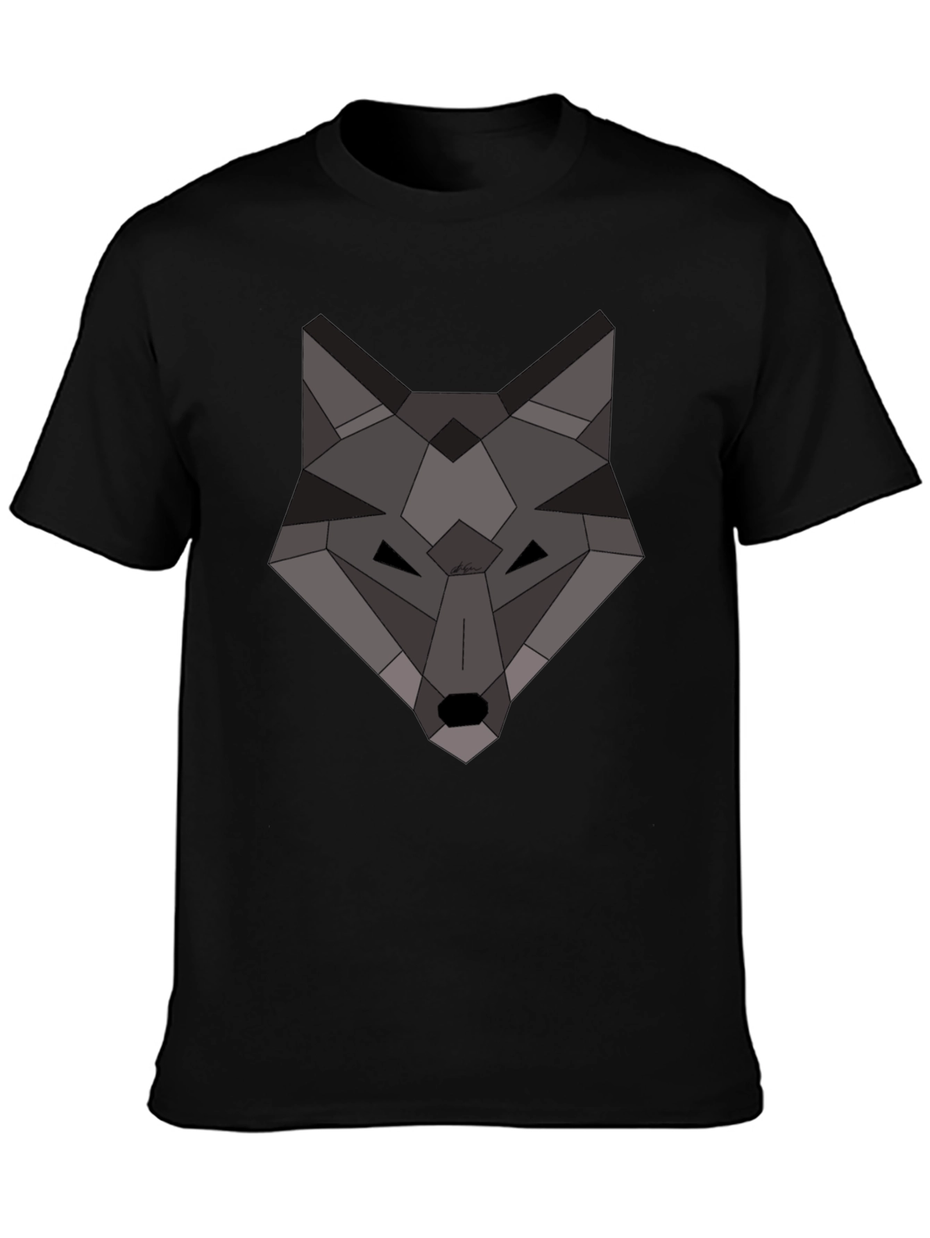 Geometric Wolf Graphic T-Shirt - Modern Design