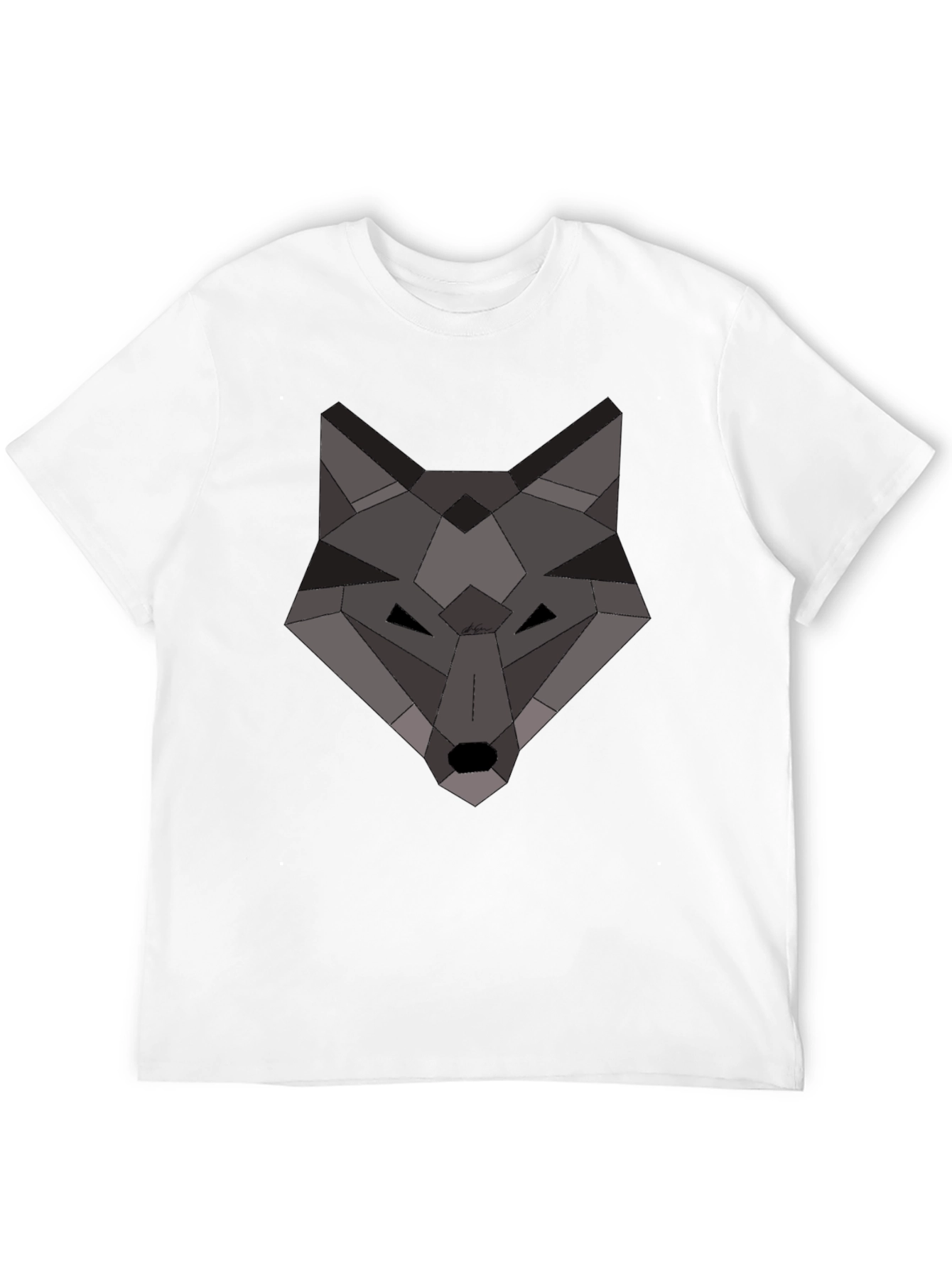 Geometric Wolf Graphic T-Shirt - Modern Design