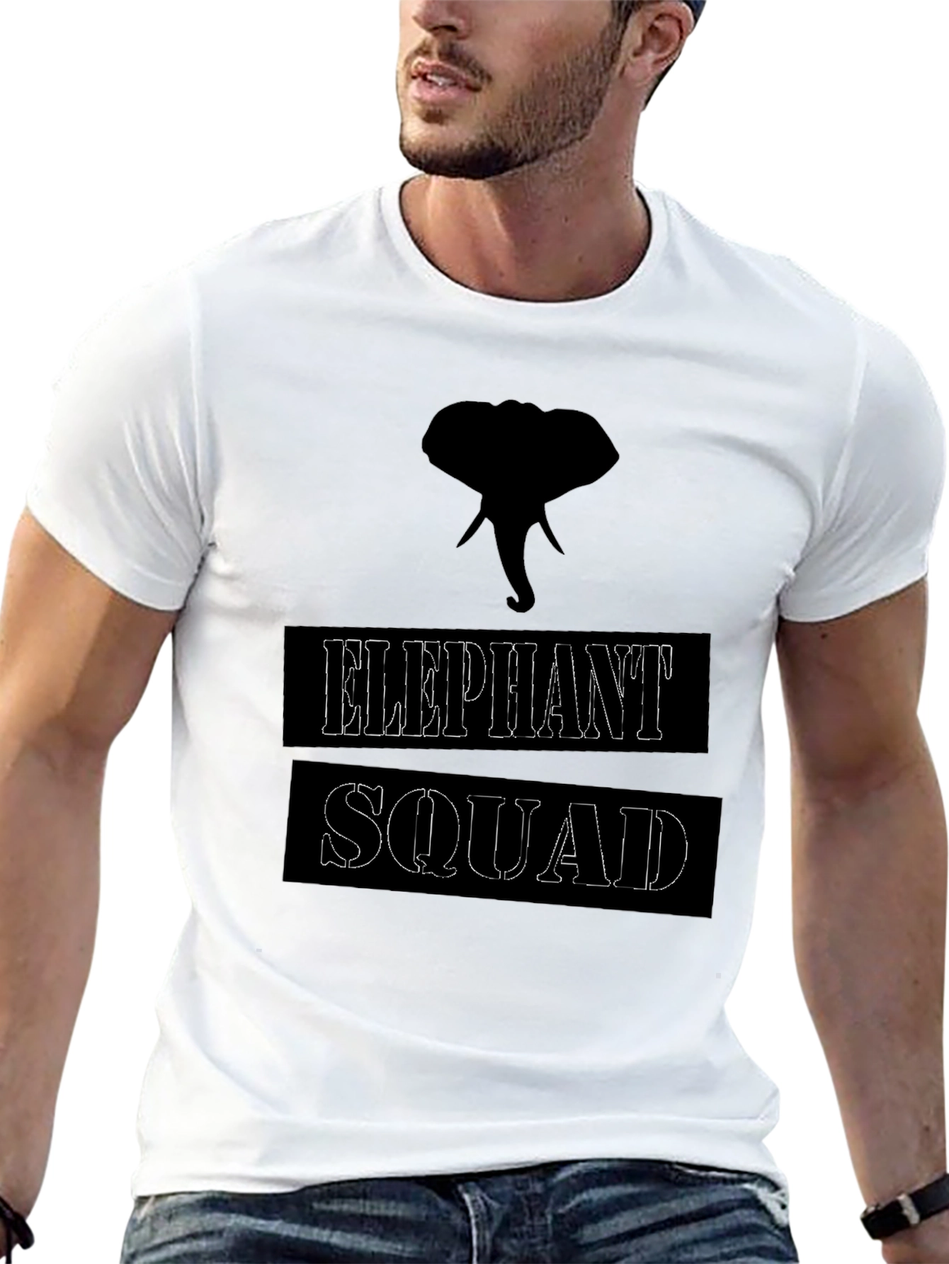 Elephant Squad Graphic T-Shirt - Black