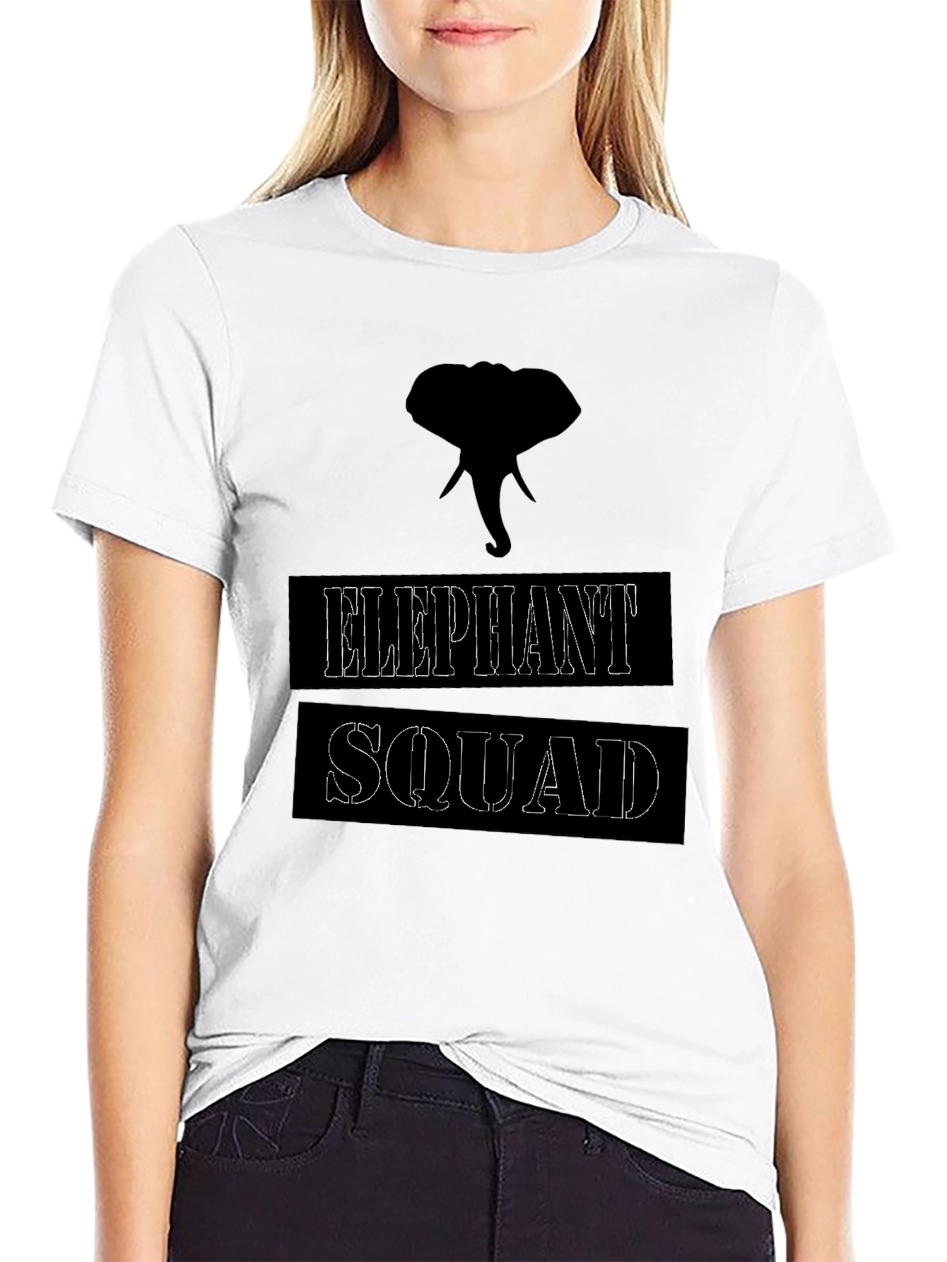 Elephant Squad Graphic T-Shirt - Black
