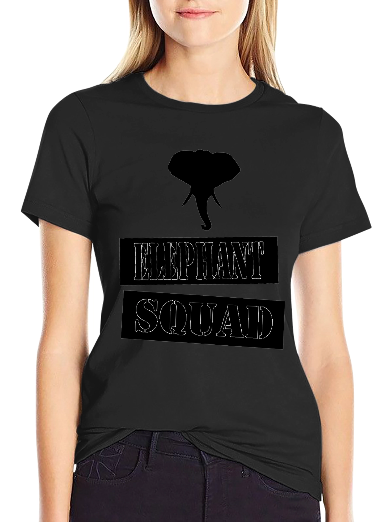 Elephant Squad Graphic T-Shirt - Black