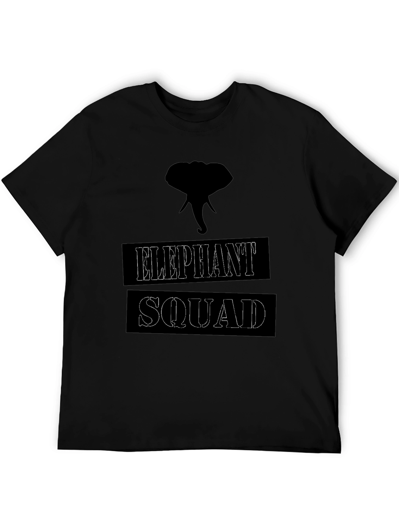 Elephant Squad Graphic T-Shirt - Black