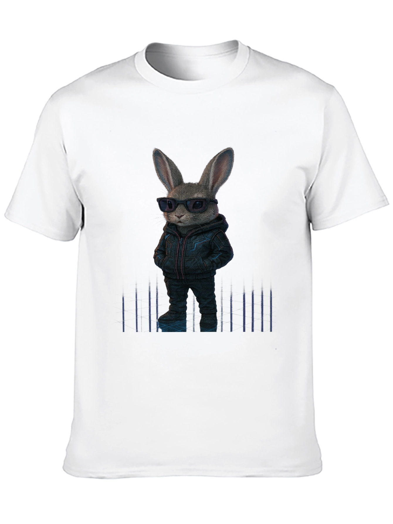 Cool Rabbit Graphic Black T-Shirt