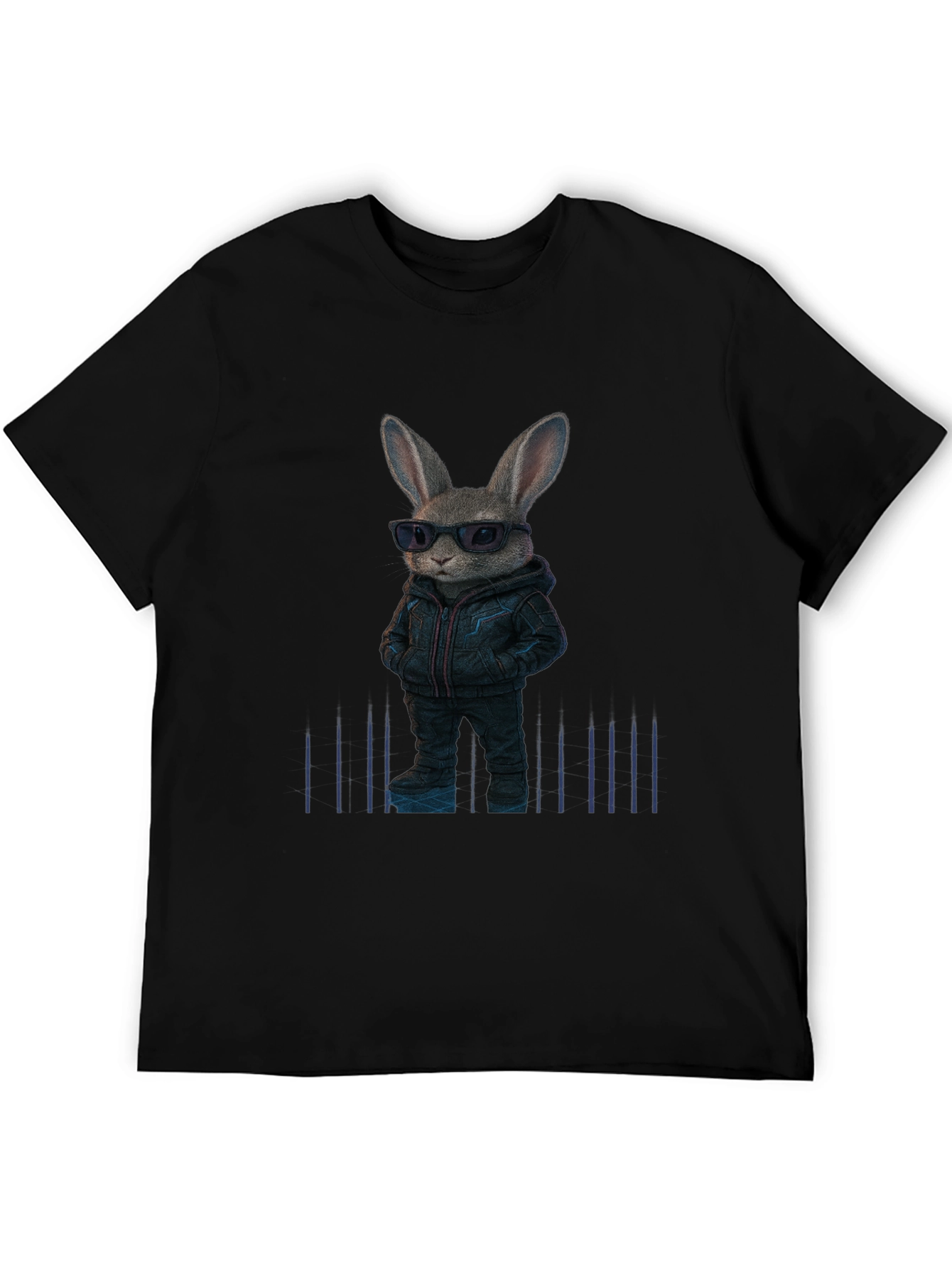 Cool Rabbit Graphic Black T-Shirt