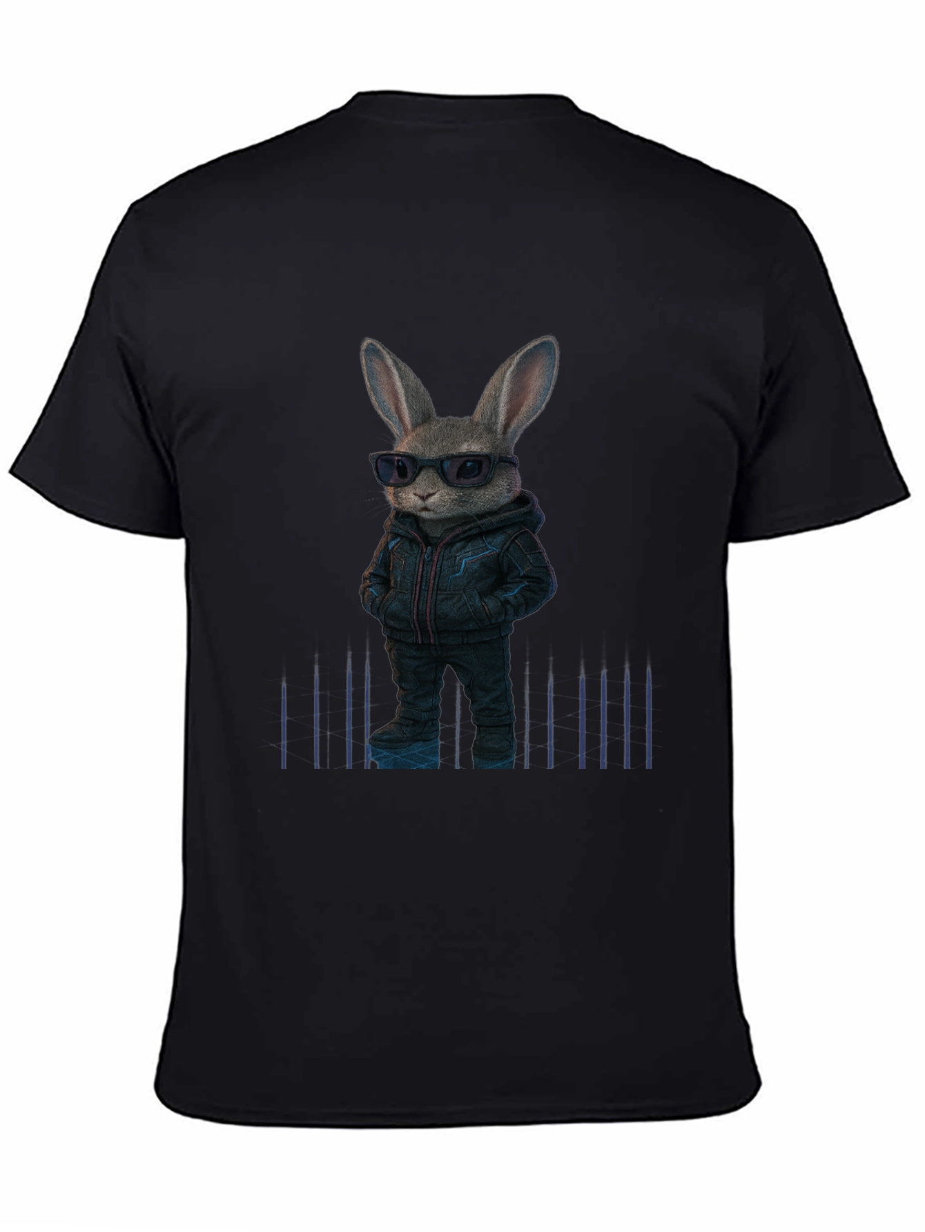 Cool Rabbit Graphic Black T-Shirt