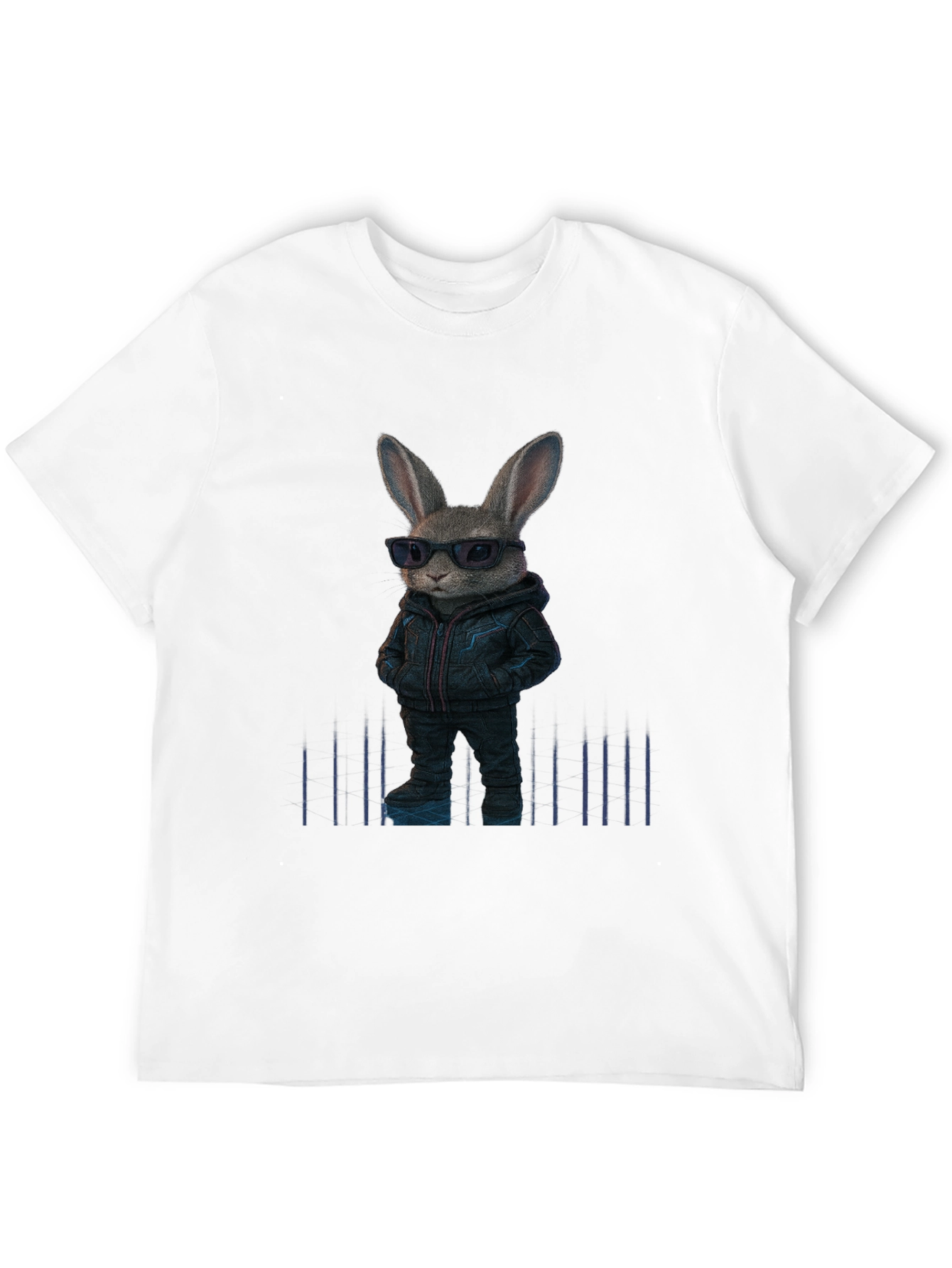 Cool Rabbit Graphic Black T-Shirt