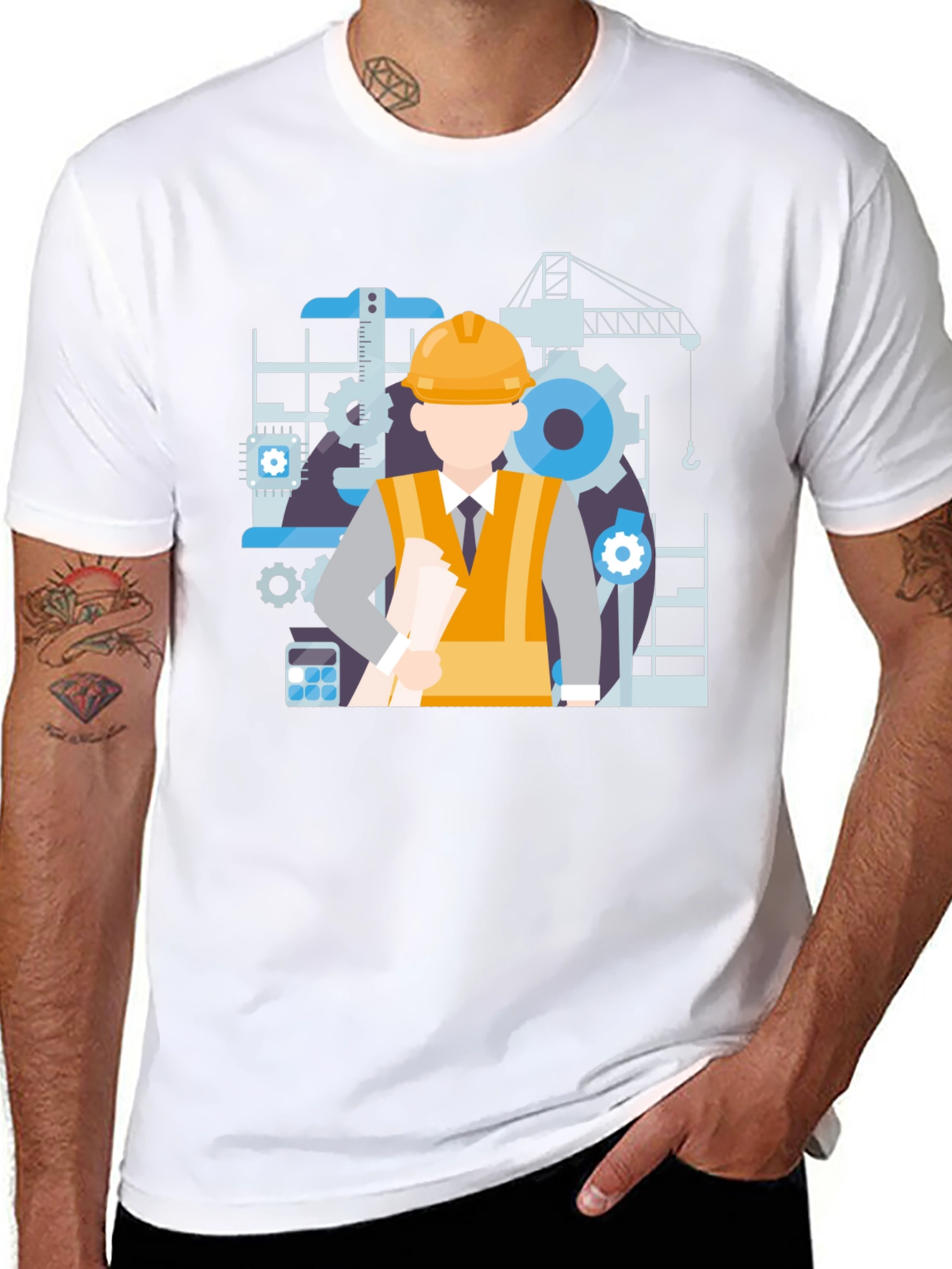 Engineer Graphic T-Shirt - Construction Theme Tee