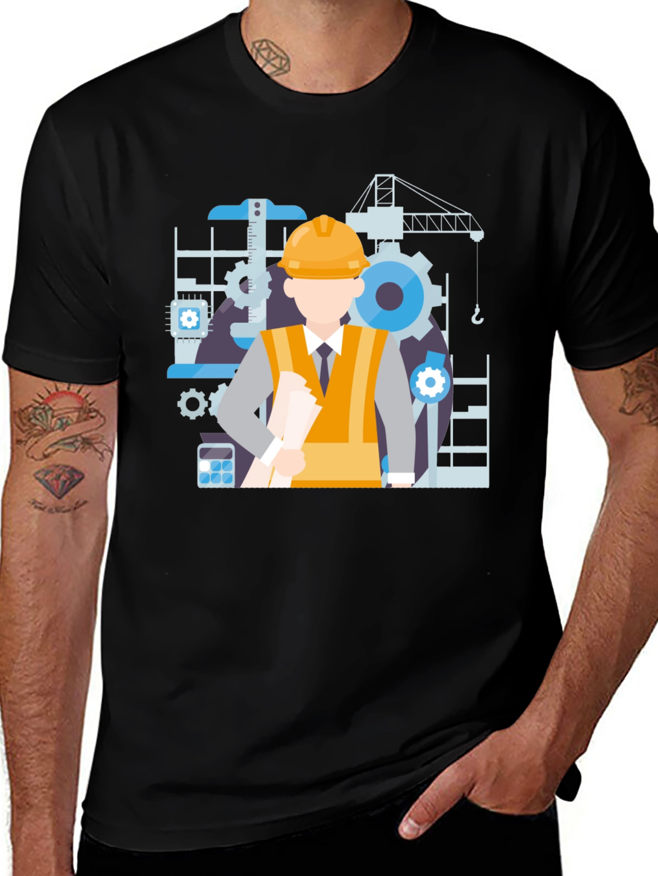 Engineer Graphic T-Shirt - Construction Theme Tee